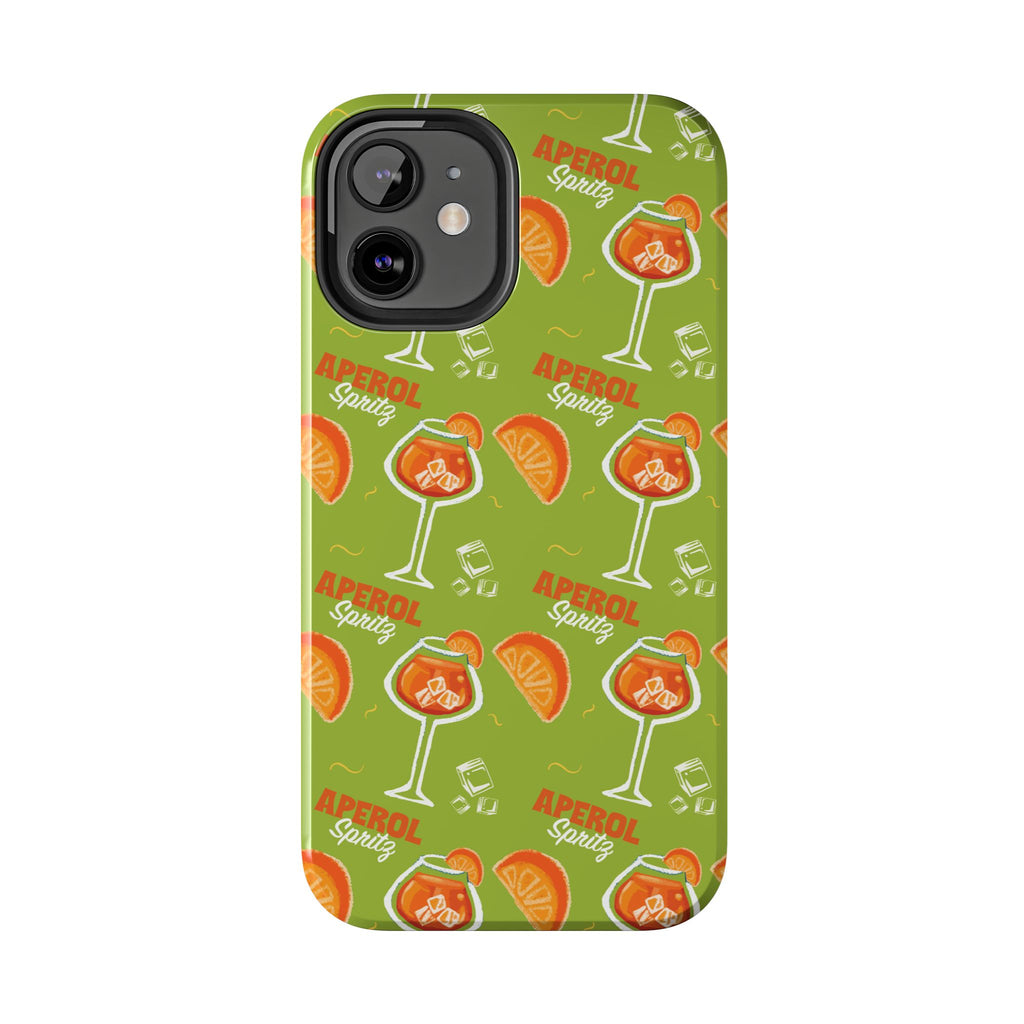 Aperol Spritz Pattern Tough Phone Case — Green Spritz Collection Inspired Design