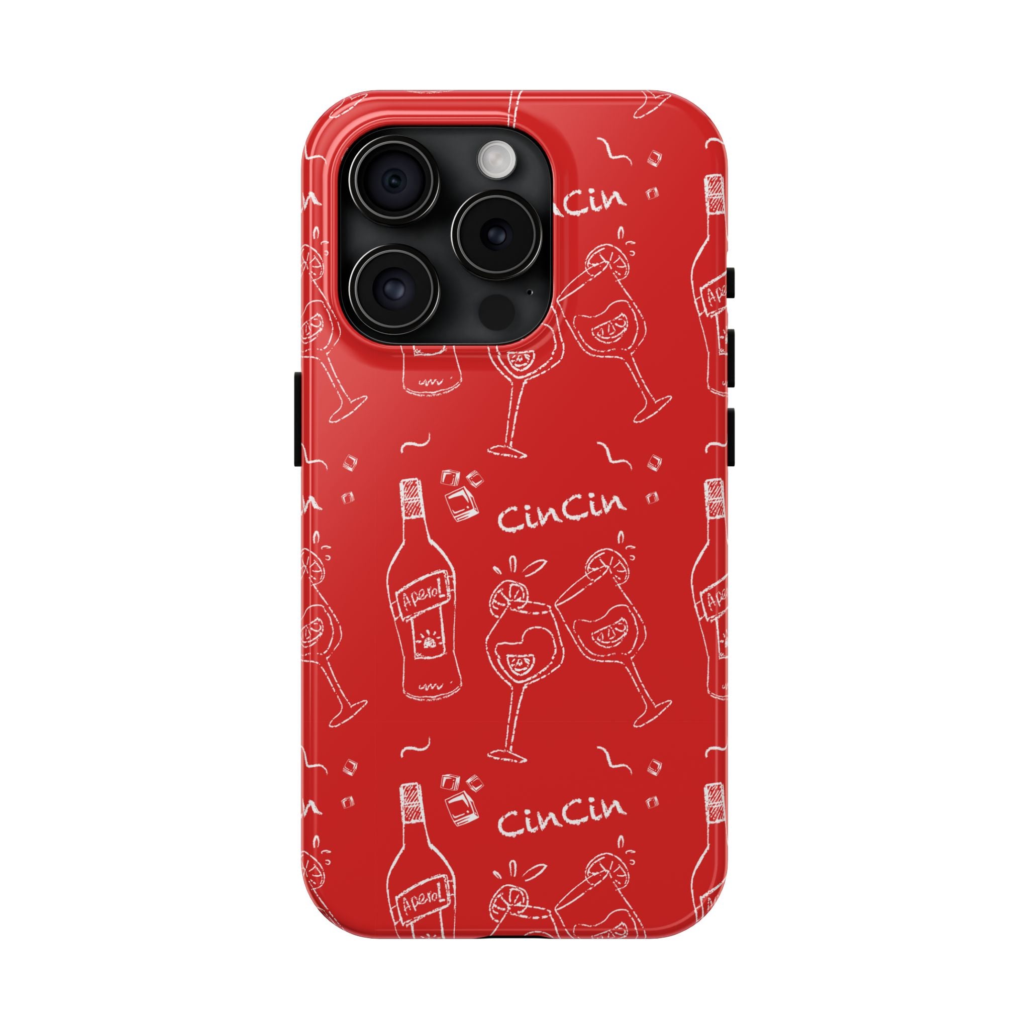 Cin Cin Spritz Tough Phone Case — Red Citrus Cocktail Pattern