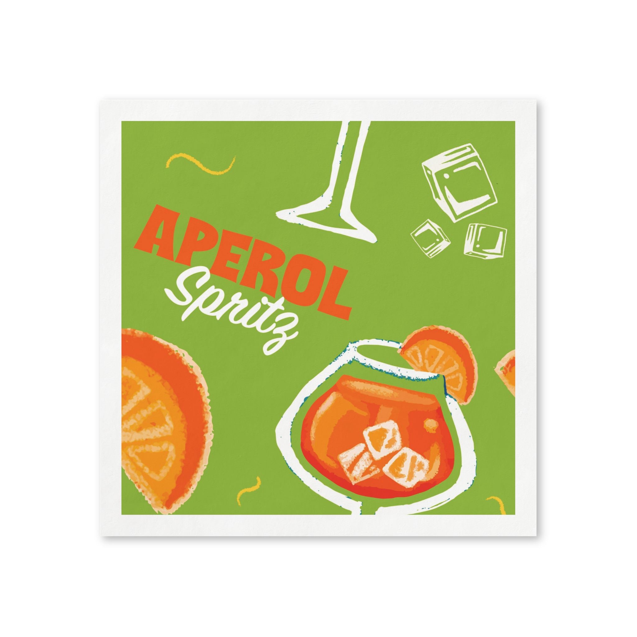 Aperol Brunch Cocktail Napkins (Pack of 50) – Green Paper Napkins, Cocktail Party Decor, Brunch Beverage Napkins, Hostess Gift