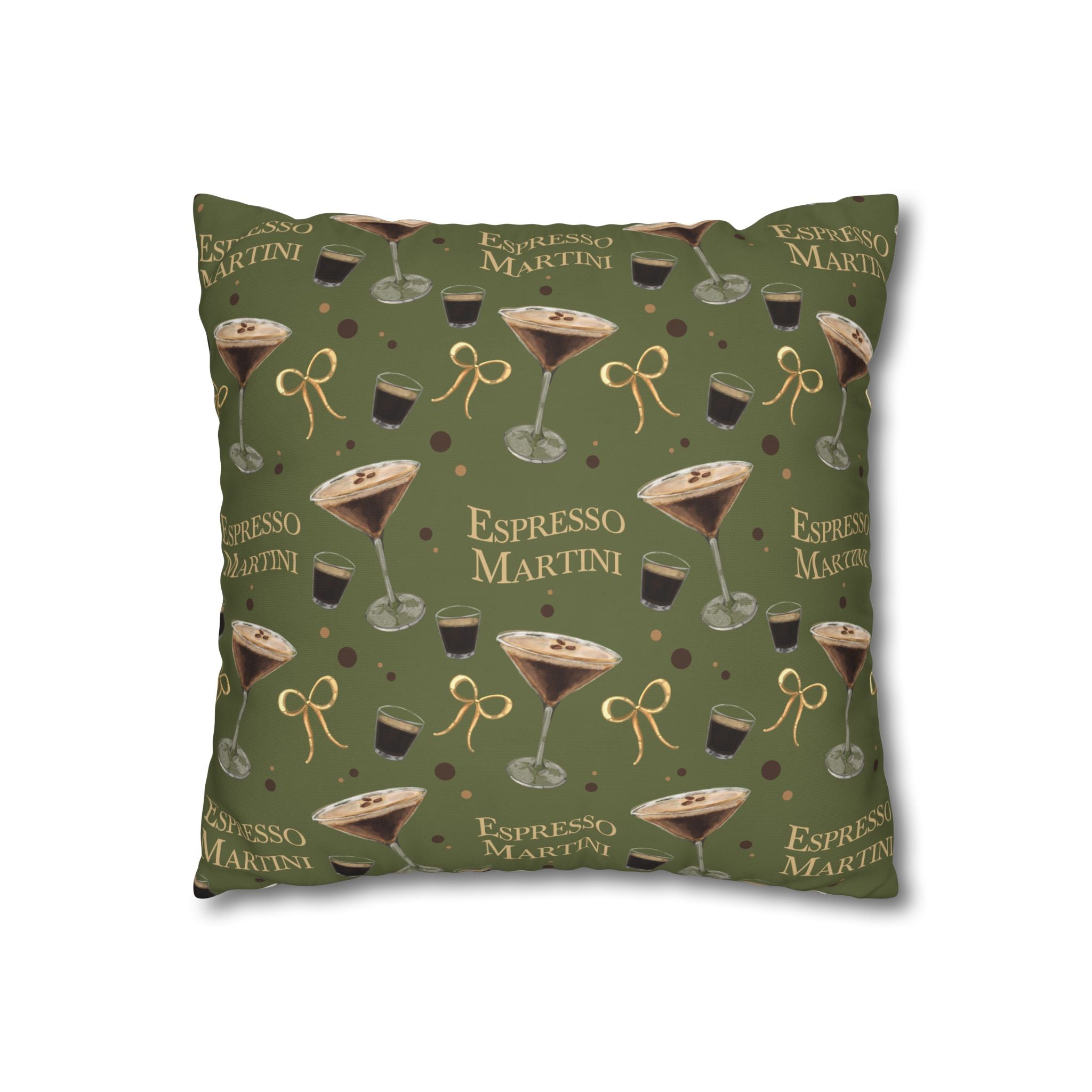 Espresso Martini Pillowcase — Olive Green Espresso Collection Inspired Design