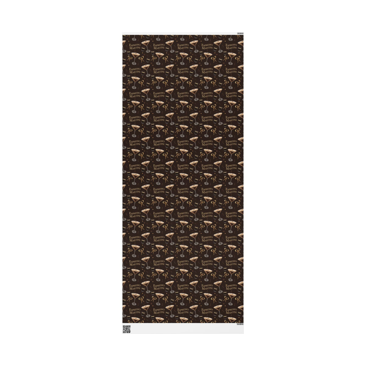 Espresso Martini Wrapping Paper Roll — Dark Brown Espresso Collection Inspired Design
