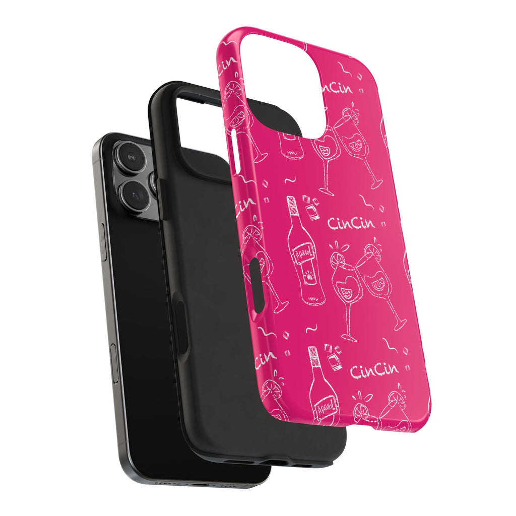 Cin Cin Spritz Tough Phone Case — Magenta Citrus Cocktail Pattern