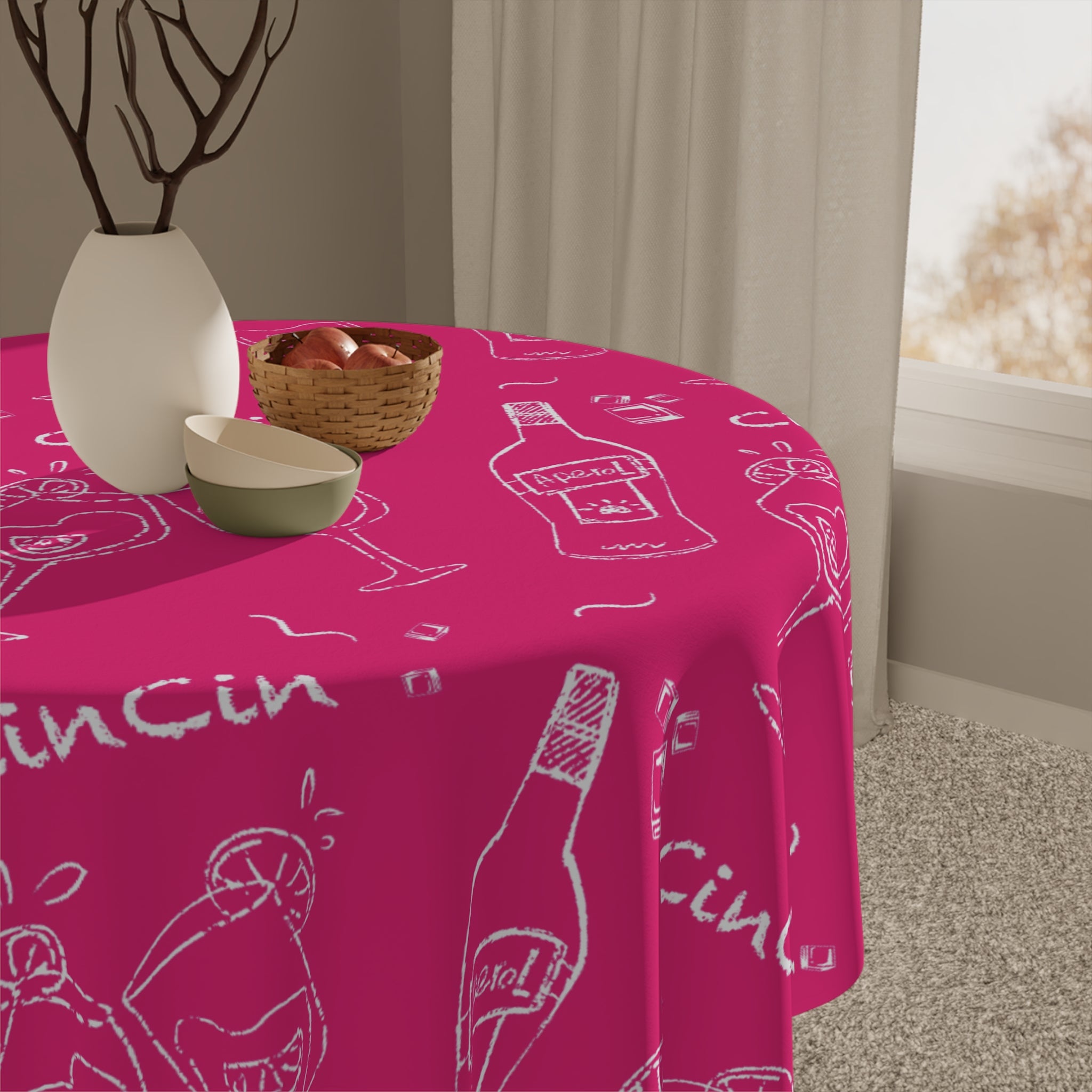Cin Cin Tablecloth — Pink Cin Cin Collection Inspired Design