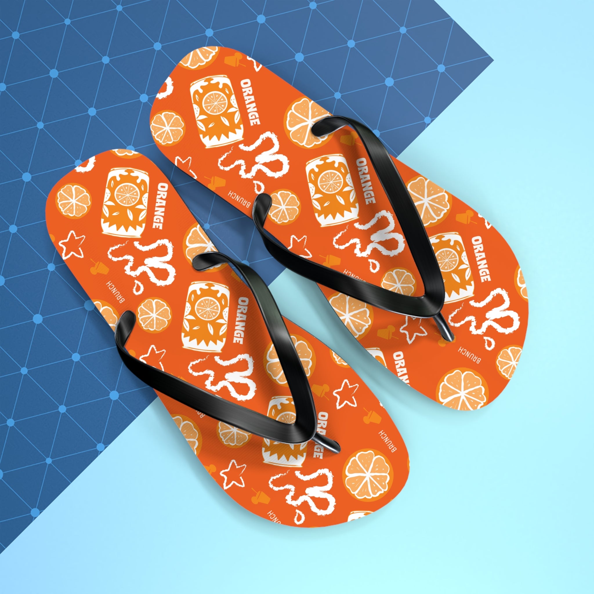Orange Fruit Brunch Flip Flops — Orange Aperol Inspired Design