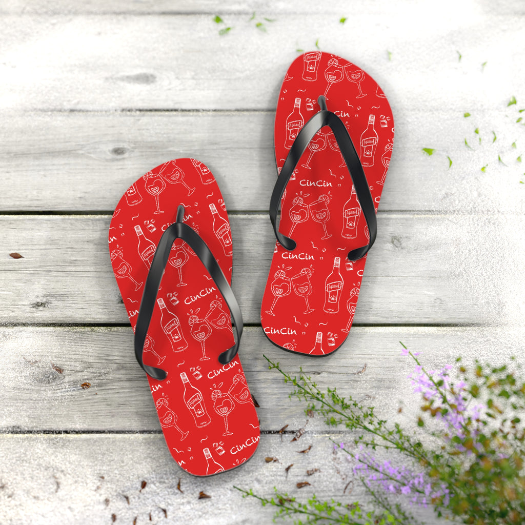 CinCin Red Collection Flip Flops – Red Aperol Inspired Design