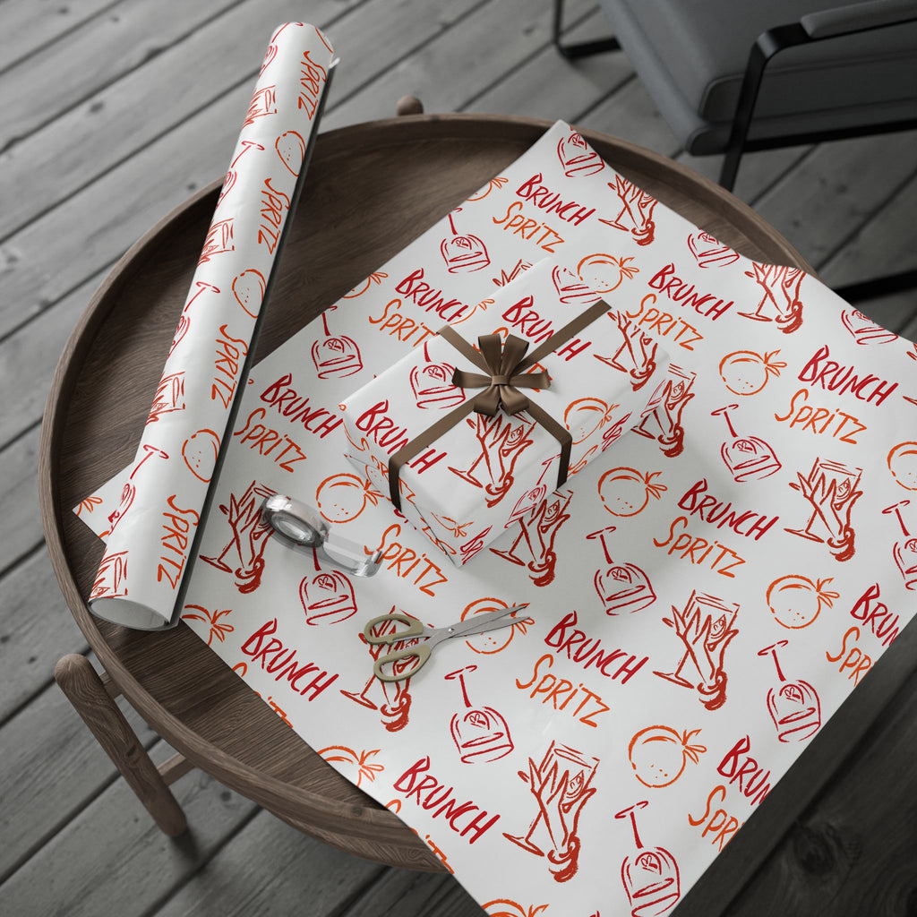 Brunch Spritz Peel Wrapping Paper Roll — White Brunch Collection Inspired Design