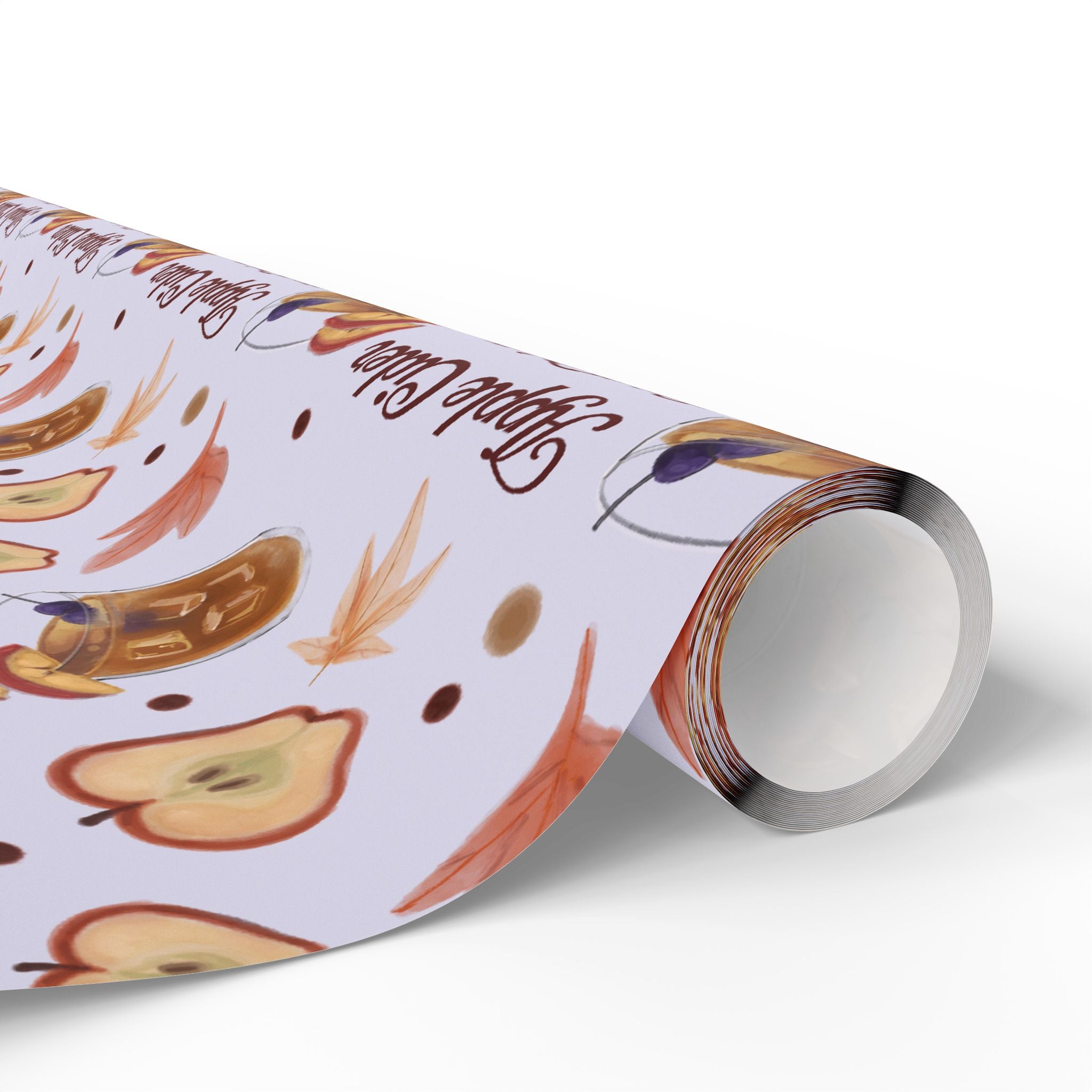 Apple Cider Old Fashioned Wrapping Paper Roll — Light Violet Apple Cider Collection Inspired Design