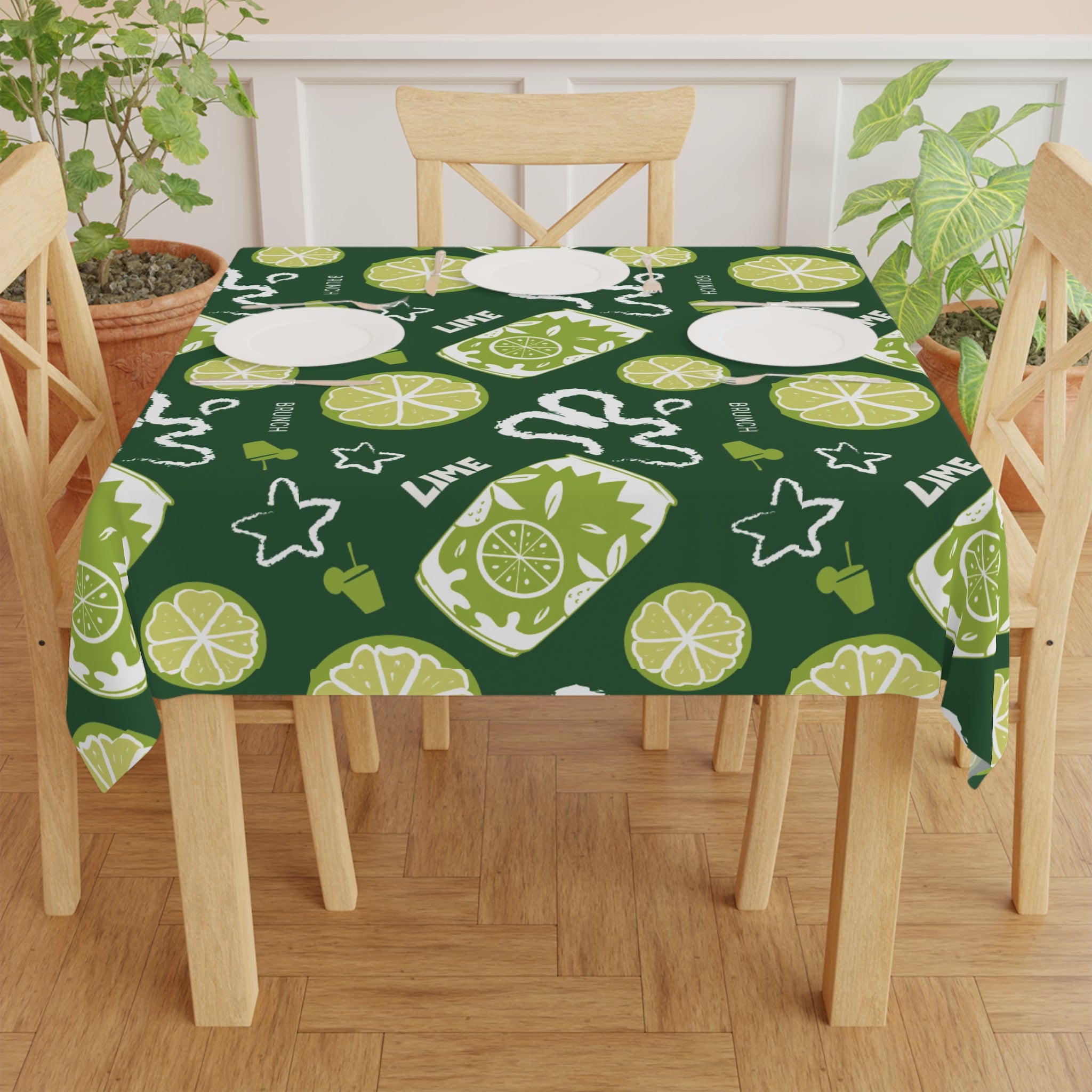 Lime Fruit Brunch Collection Tablecloth — Green Aperol Inspired Design