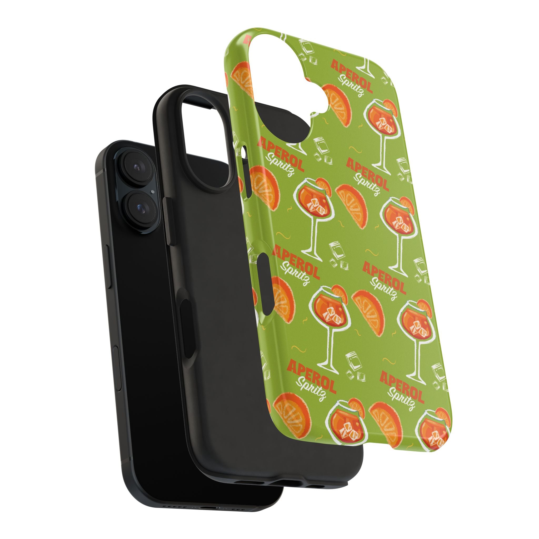 Aperol Spritz Pattern Tough Phone Case — Green Spritz Collection Inspired Design