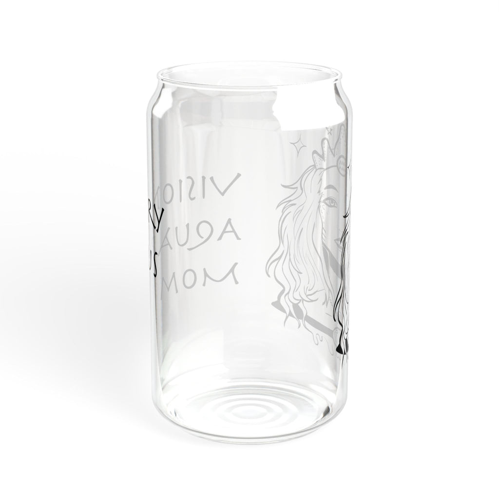 Aquarius Mom Gift – Zodiac 16oz Glass Cup for Mom | Astrology Sipper Glass