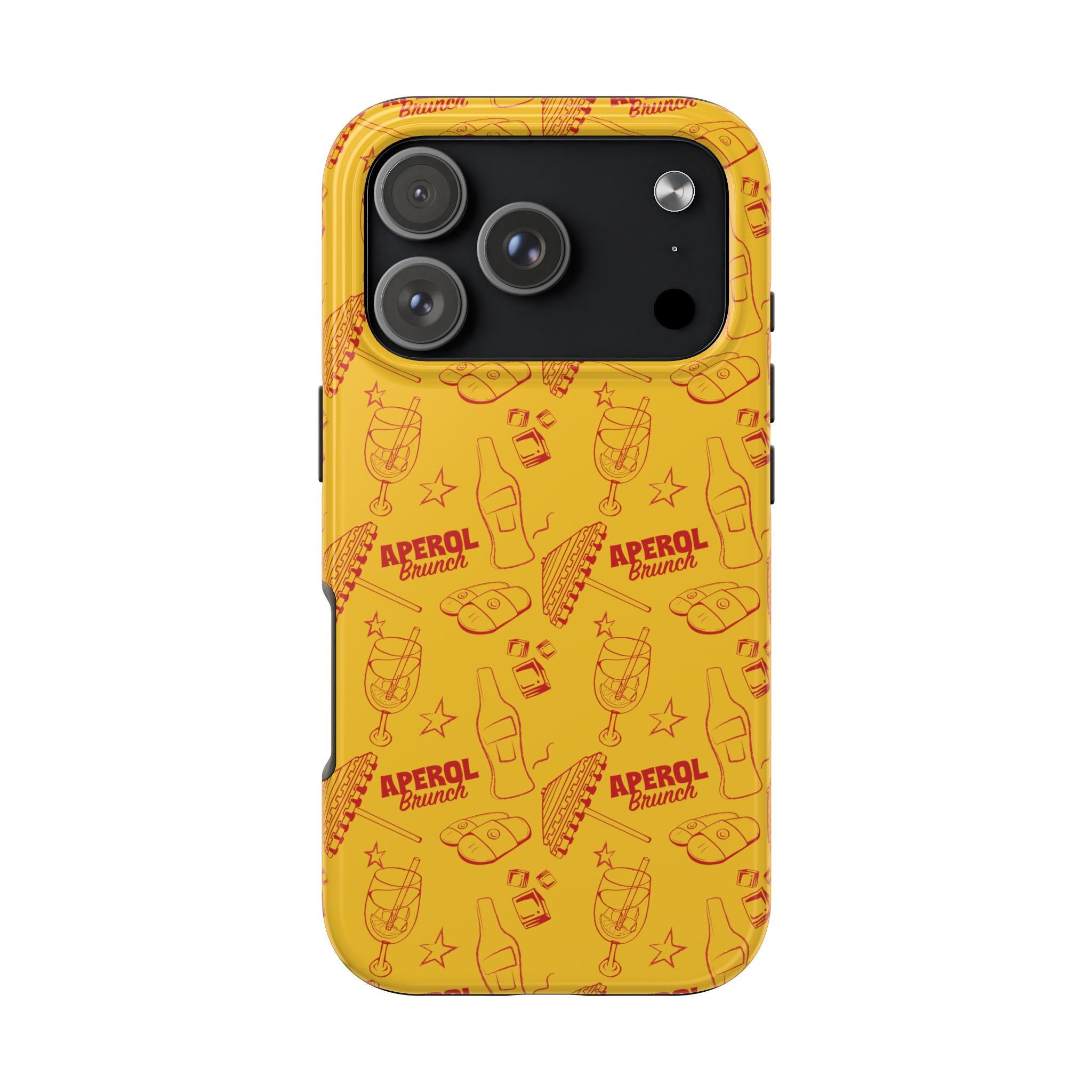 Aperol Brunch Tough Phone Case — Aperol Yellow Patterned Protective Cover