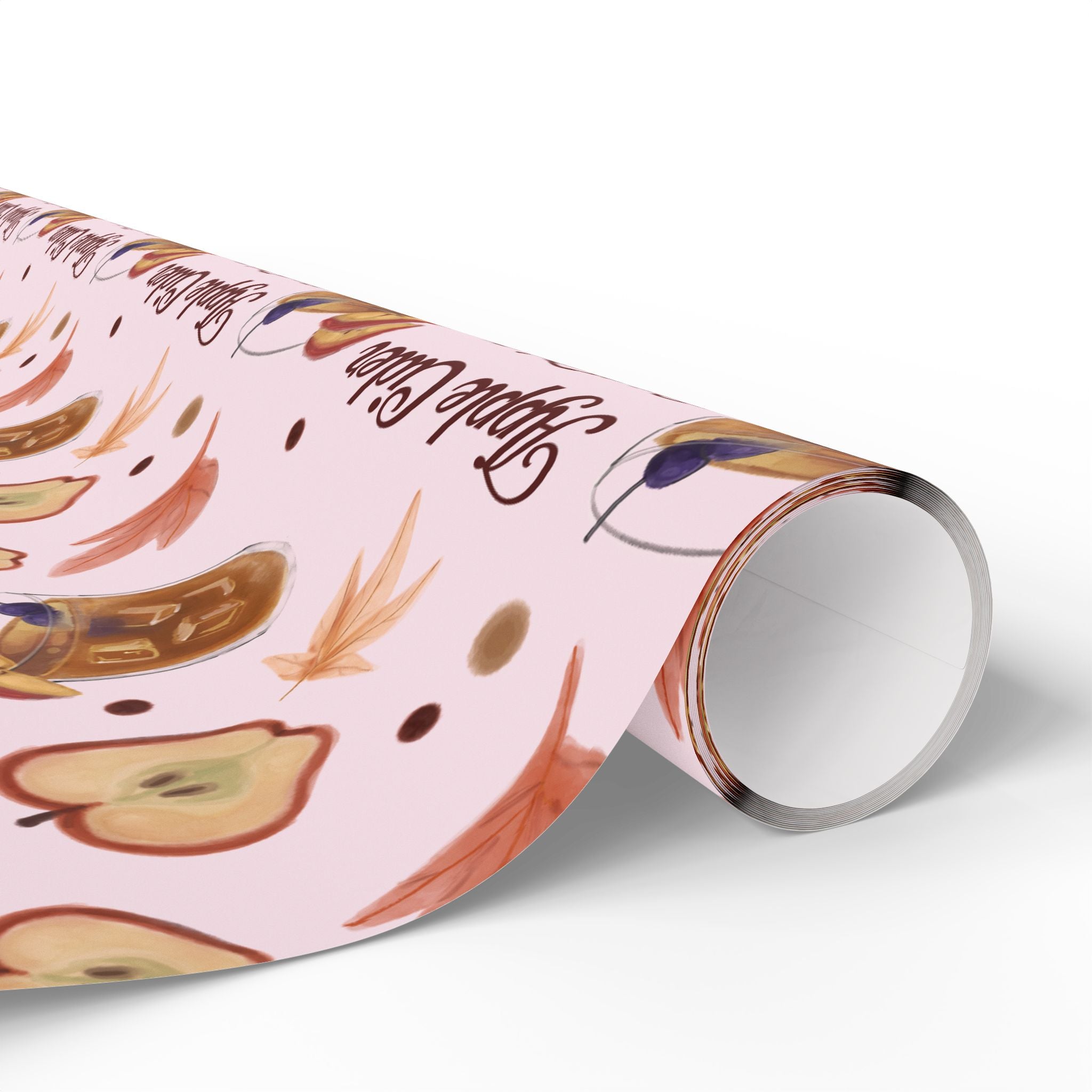 Apple Cider Old Fashioned Wrapping Paper Roll — Light Pink Apple Cider Collection Inspired Design