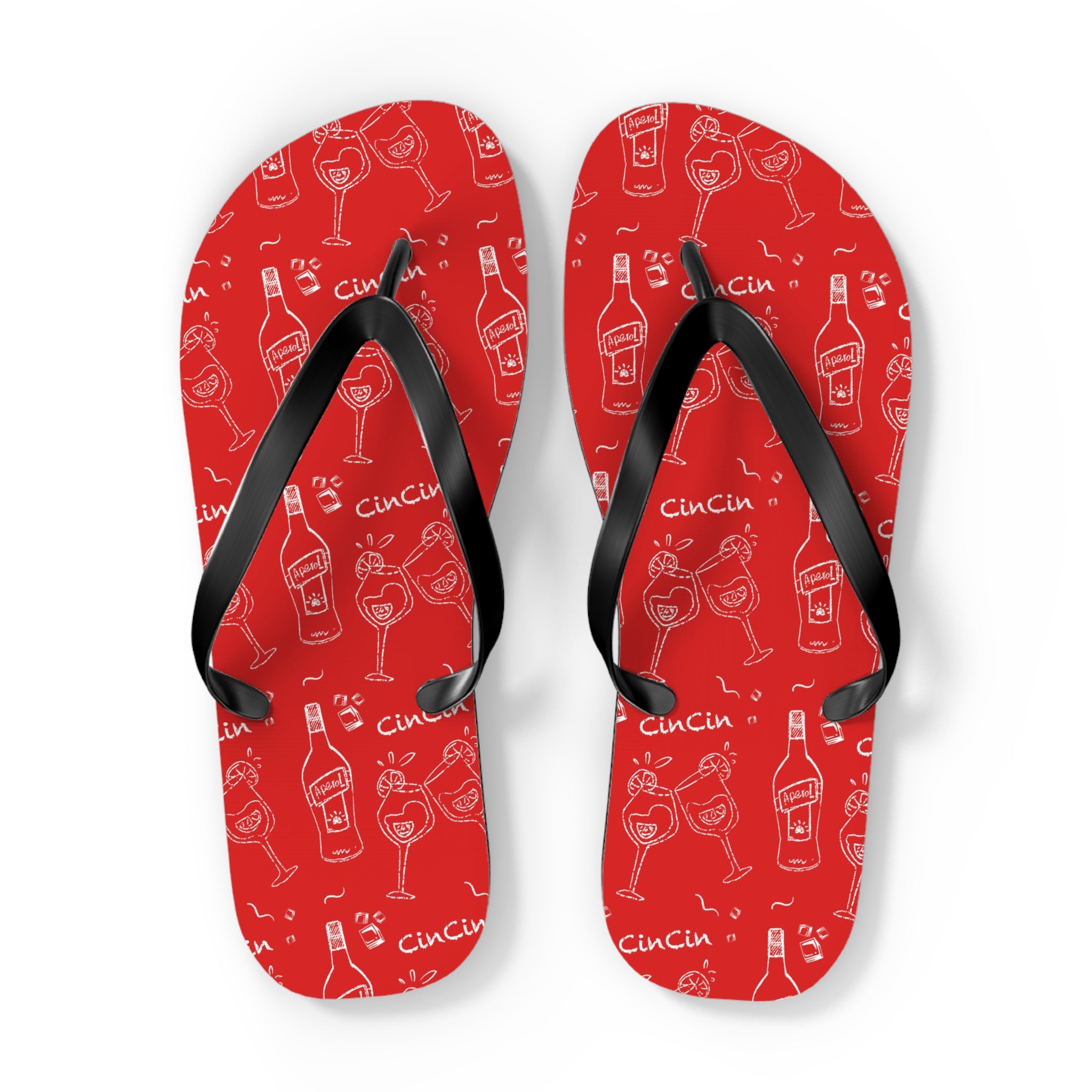 CinCin Red Collection Flip Flops – Red Aperol Inspired Design