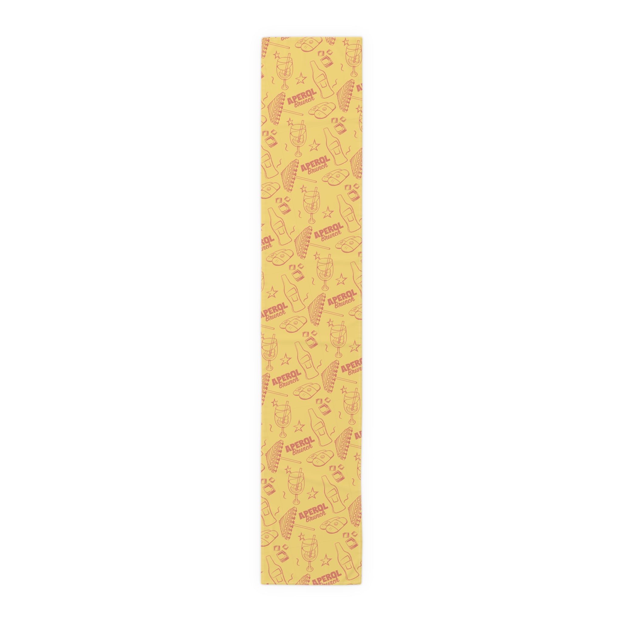 Aperol Brunch Table Runner — Yellow Citrus Summer Decor