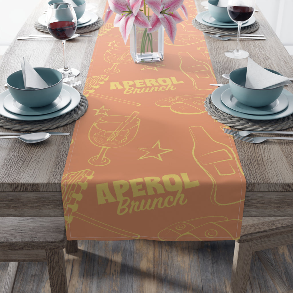 Aperol Brunch Table Runner - Orange and Yellow Brunch Inspired Design