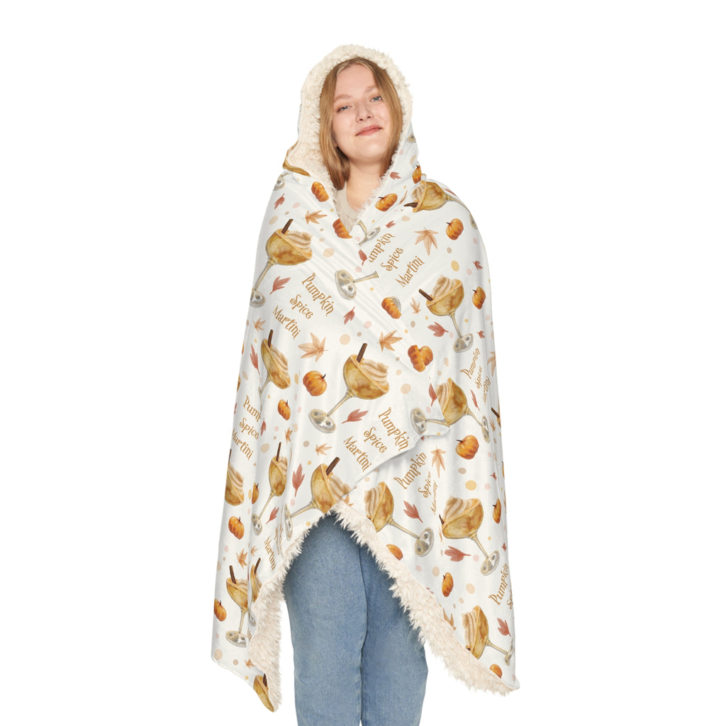 Pumpkin Spice Martini Hooded Throw Blanket — White Pumpkin Collection Inspired Design