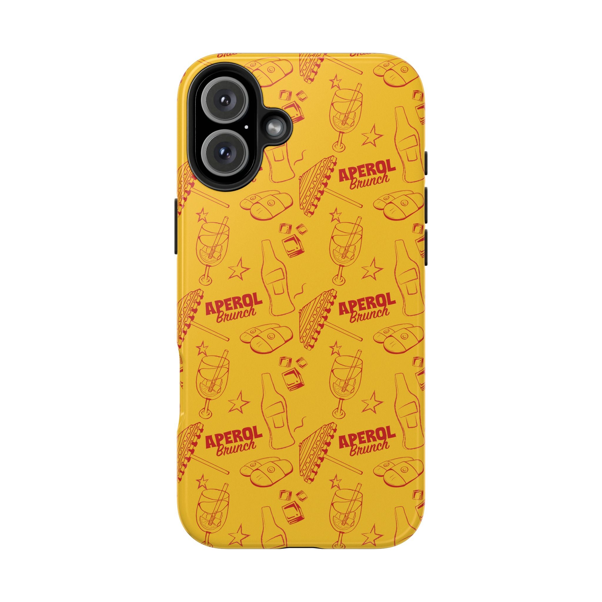 Aperol Brunch Tough Phone Case — Aperol Yellow Patterned Protective Cover