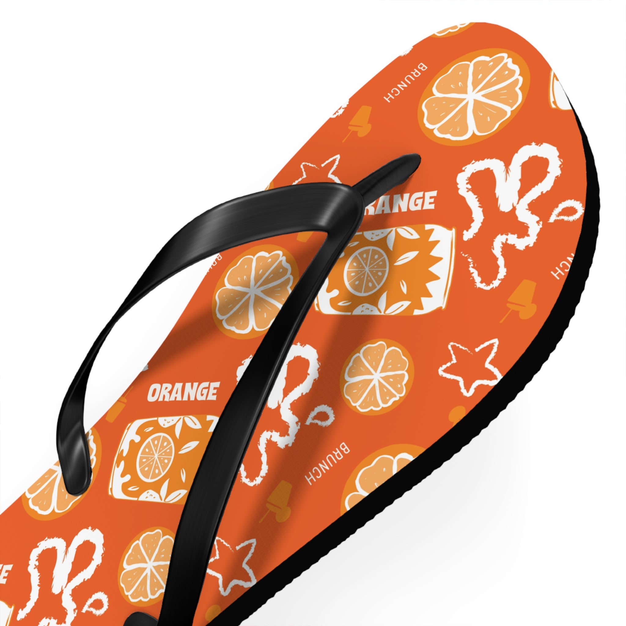 Orange Fruit Brunch Flip Flops — Orange Aperol Inspired Design