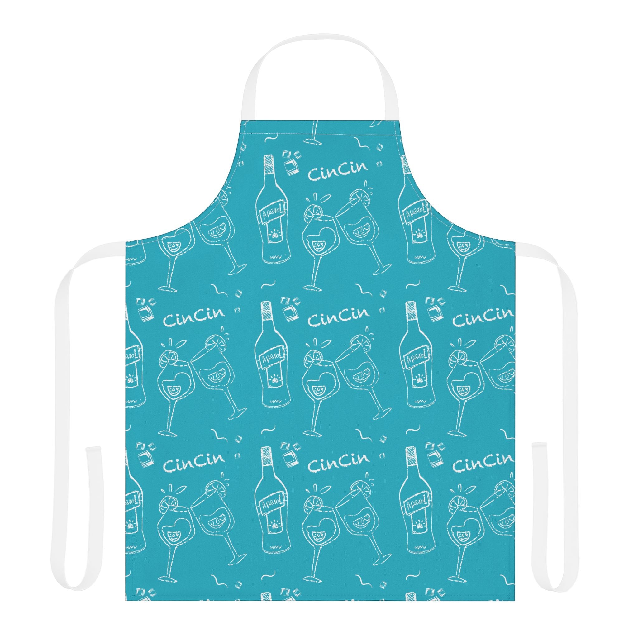 Cin Cin Apron — Turquoise Cin Cin Brunch Inspired Design