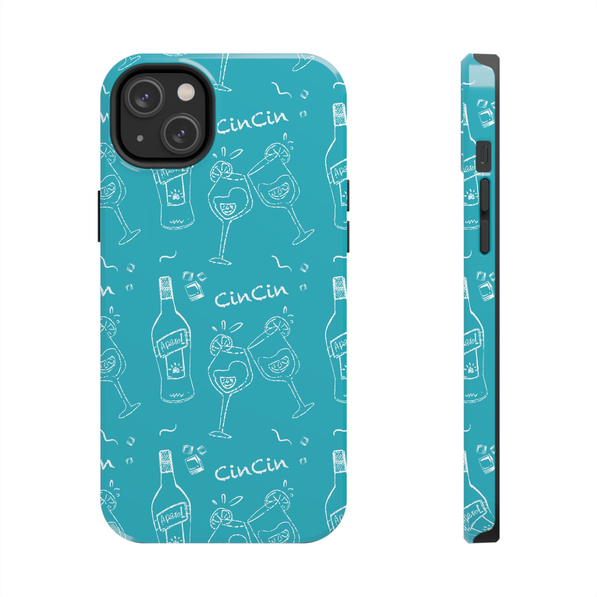 Cin Cin Spritz Tough Phone Case — Turquoise Citrus Cocktail Pattern