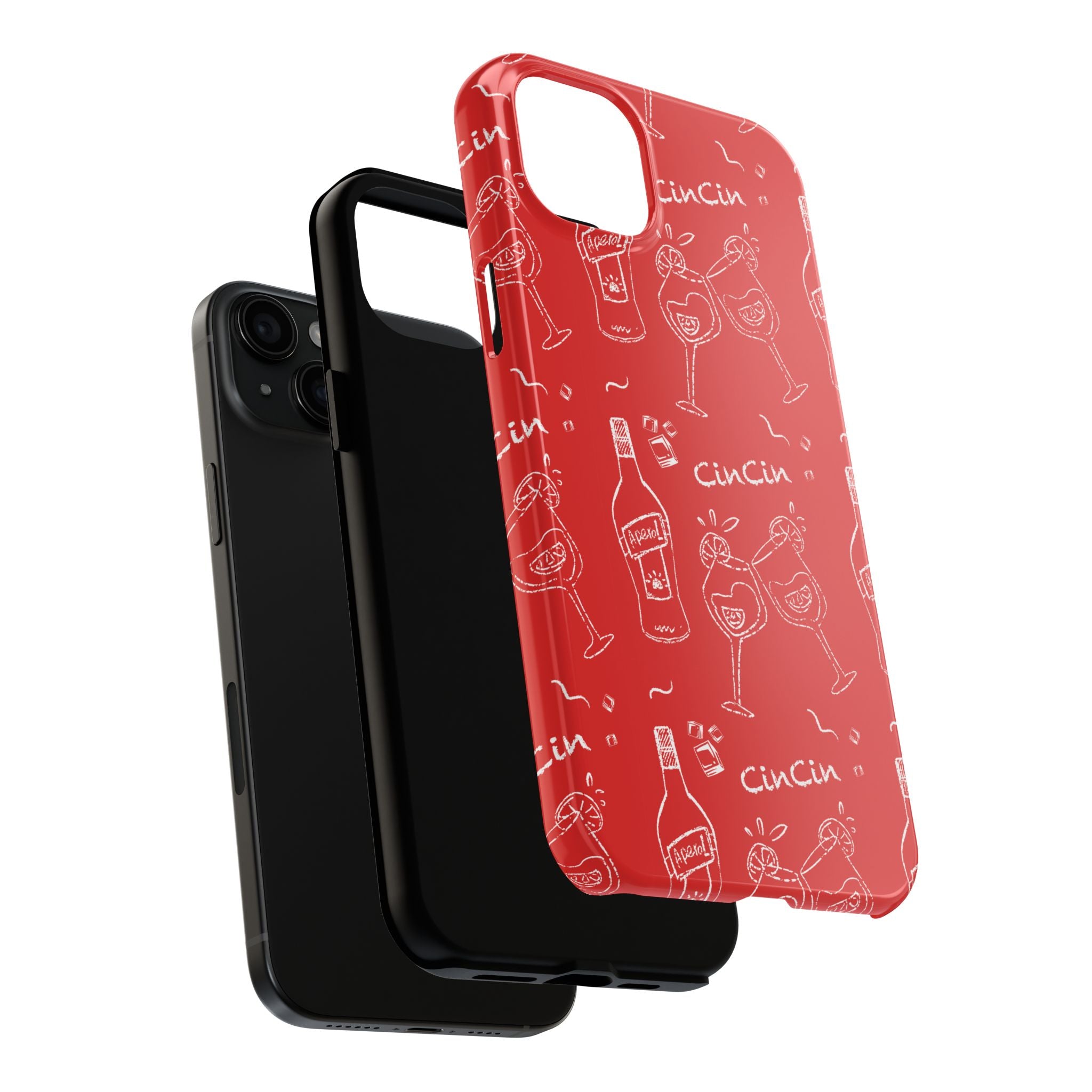 Cin Cin Spritz Tough Phone Case — Red Citrus Cocktail Pattern
