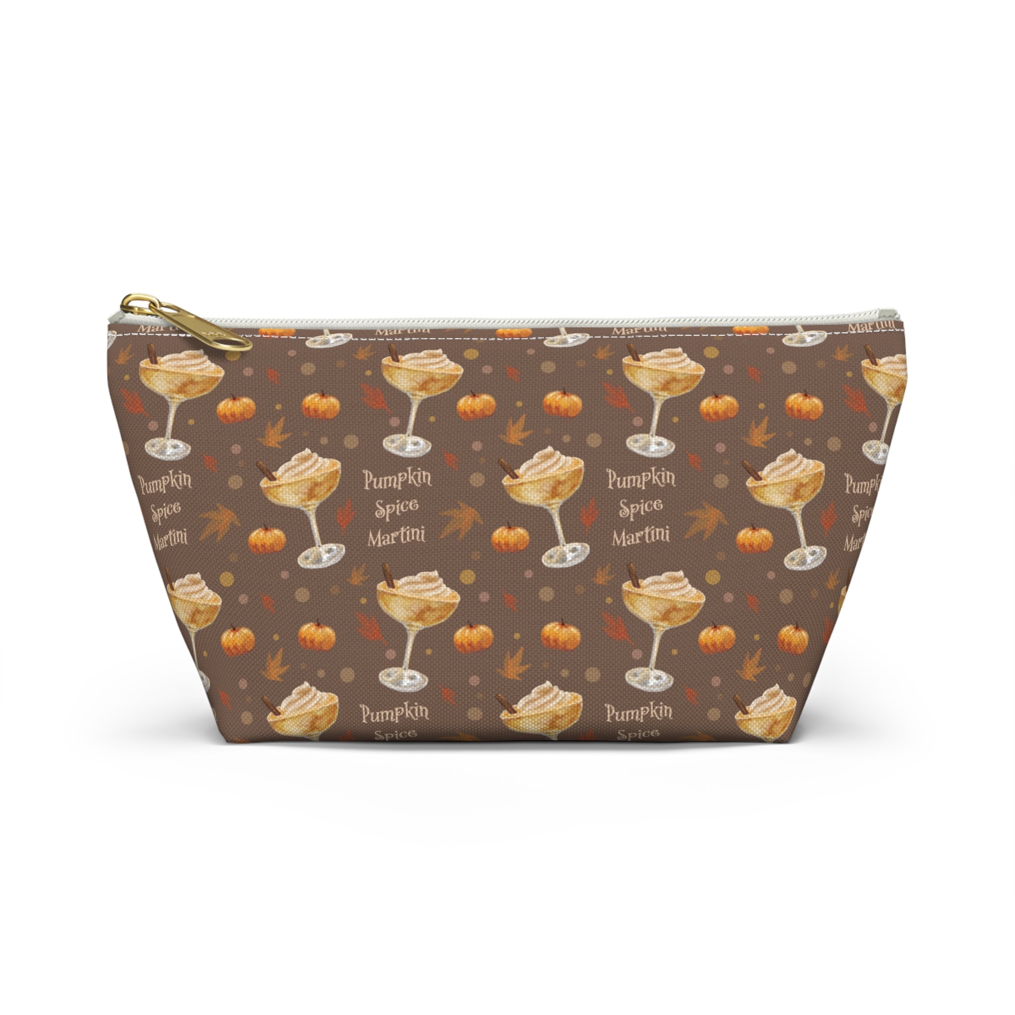 Pumpkin Spice Martini Accessory Pouch — Brown Pumpkin Collection Inspired Design