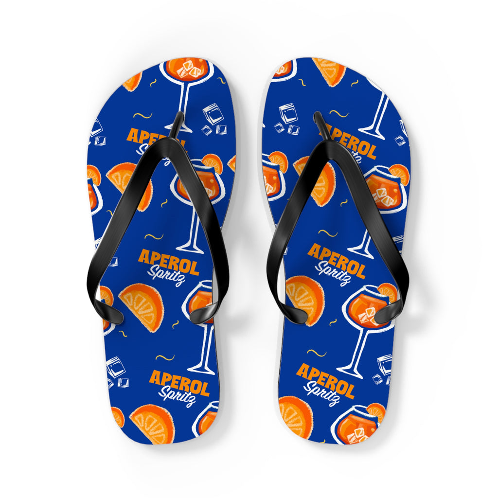 Aperol Spritz Flip Flops — Summer Cocktail Pattern Beach Sandals