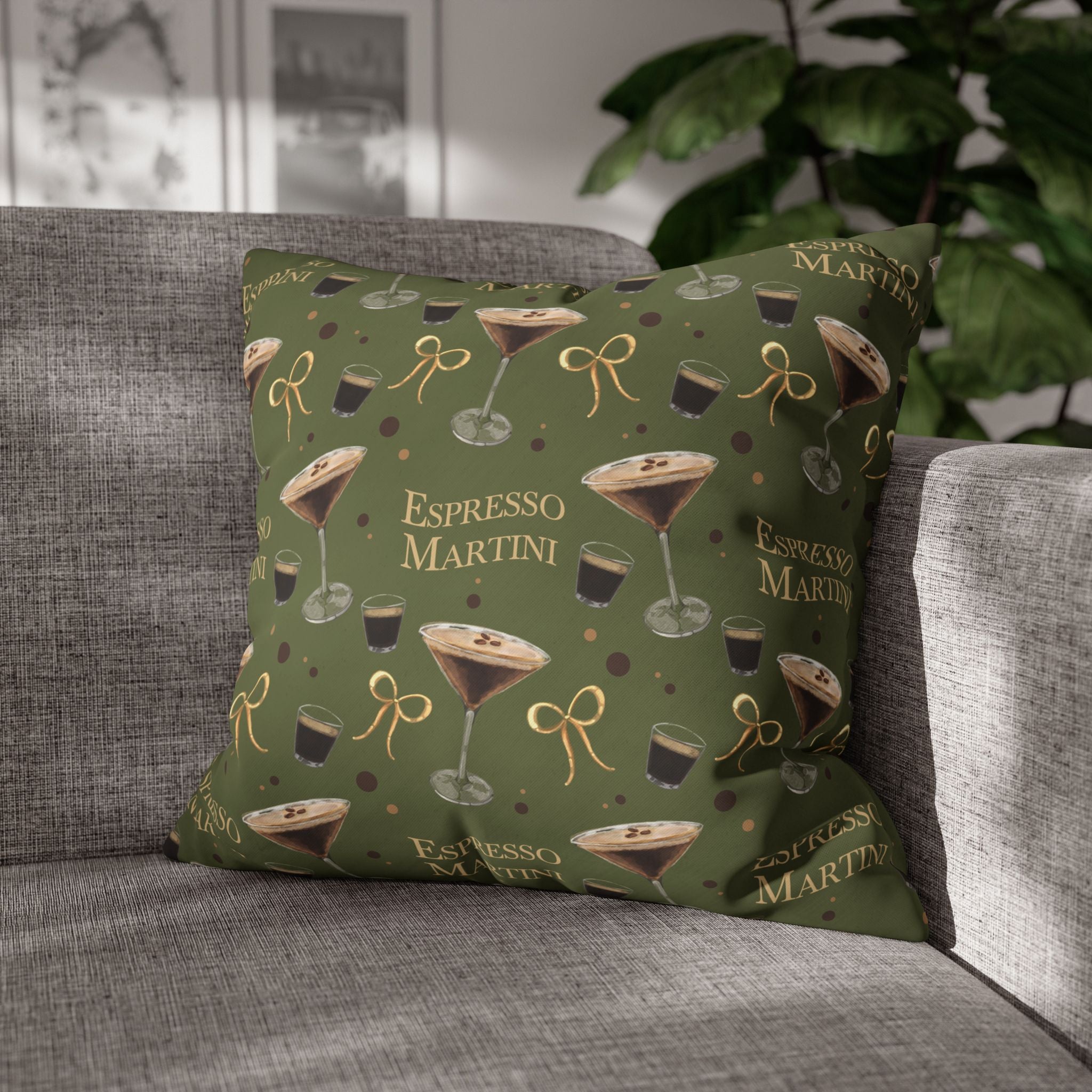 Espresso Martini Pillowcase — Olive Green Espresso Collection Inspired Design