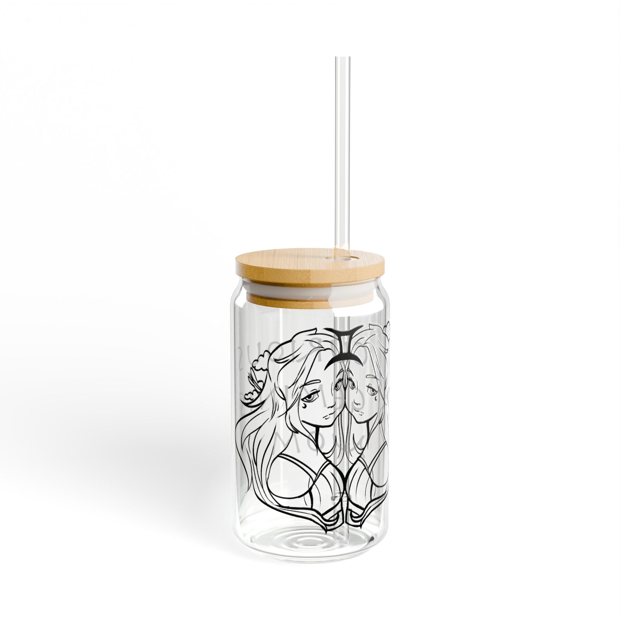 Gemini Mom Gift – 16oz Zodiac Sipper Glass for Mom | Astrology Glass Cup