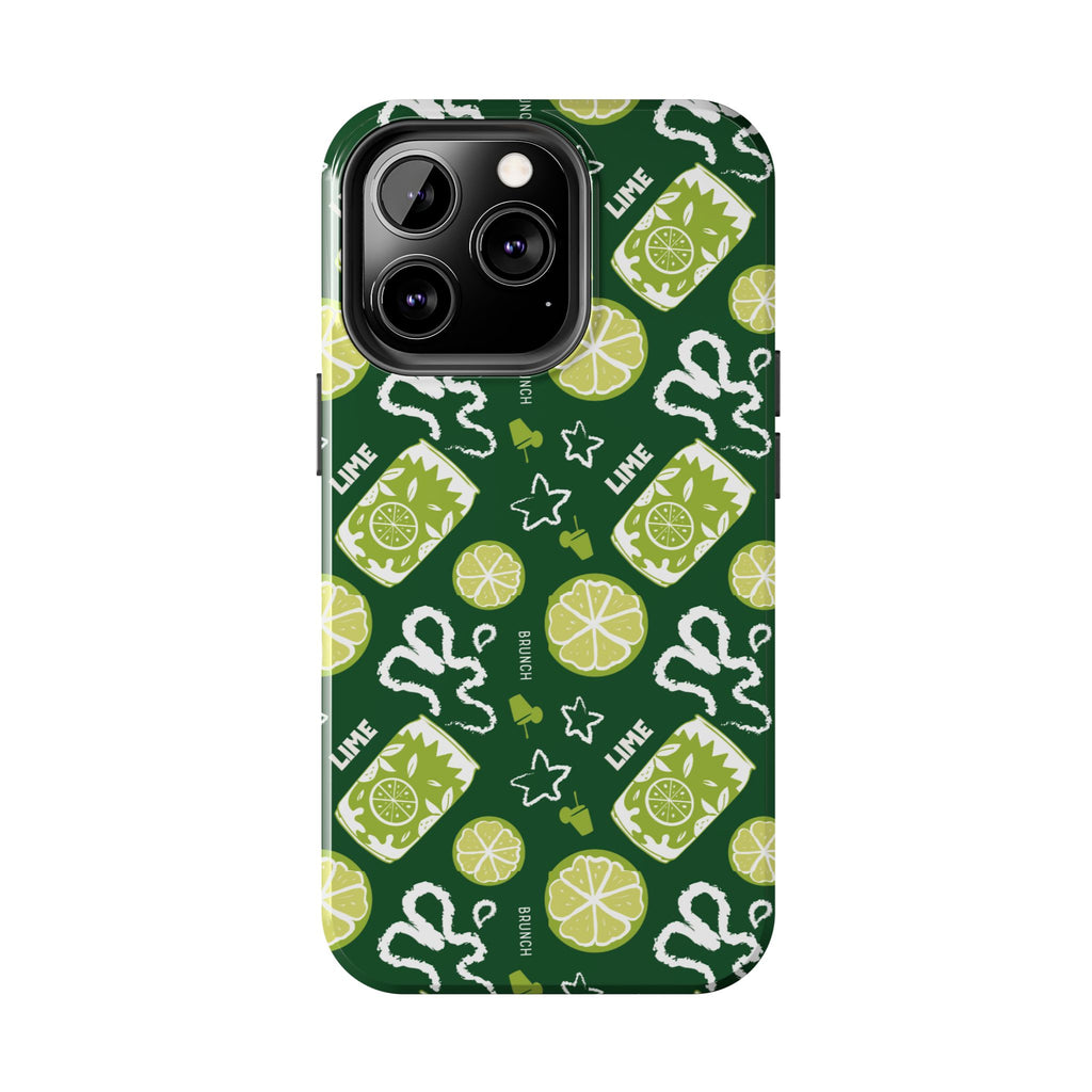 Lime Brunch Fruit Collection Tough Phone Case — Green Aperol Inspired Design