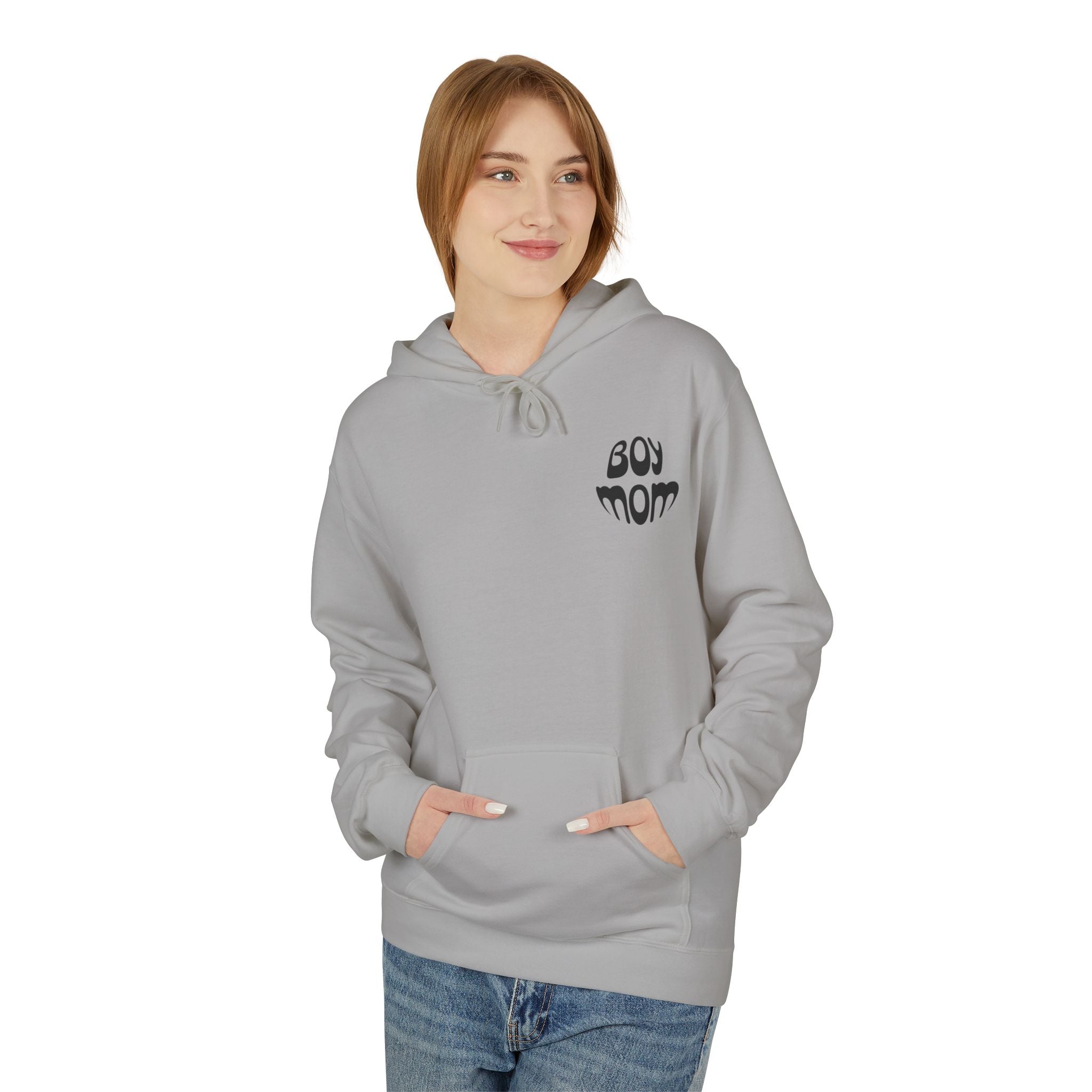Boy Mom's Club & Mama's Boy Matching Hoodie Set, Sports Gray