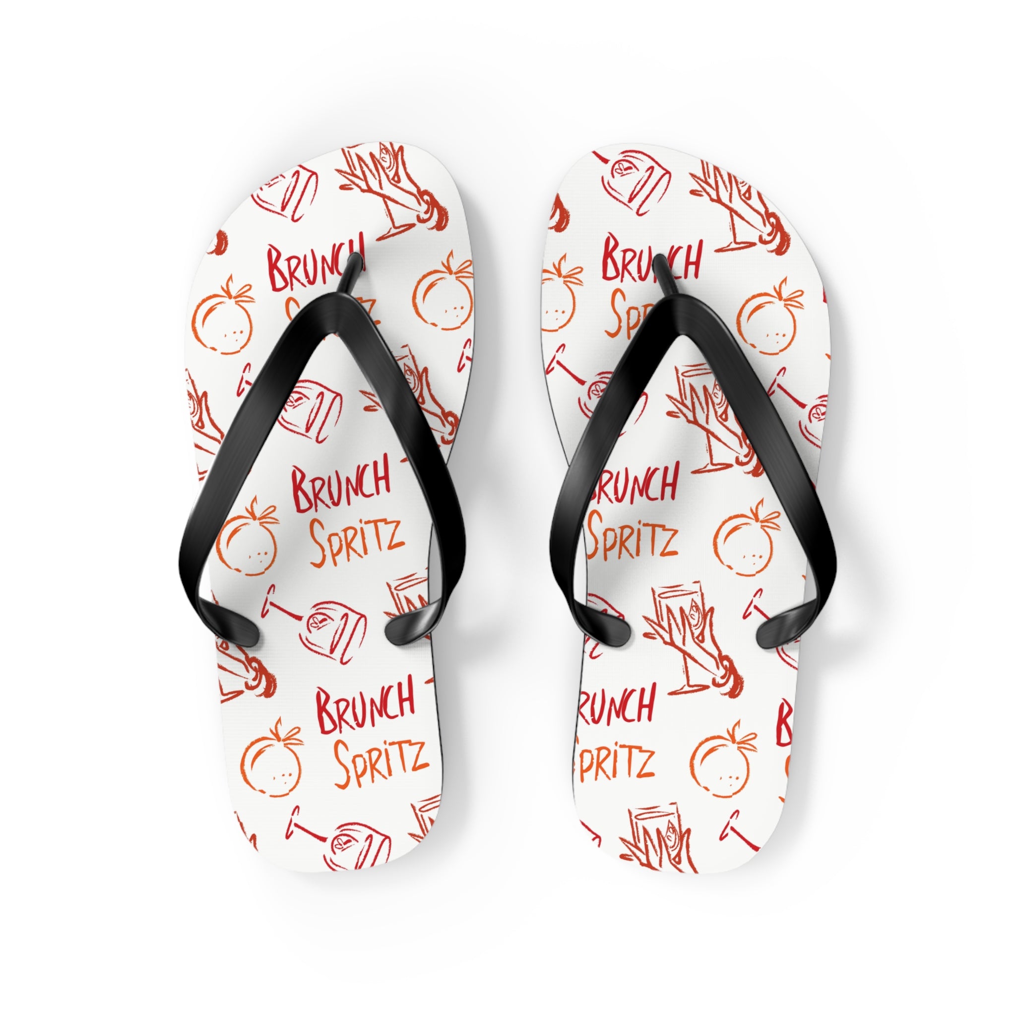 Brunch Spritz Flip Flops — White Brunch Collection Inspired Design