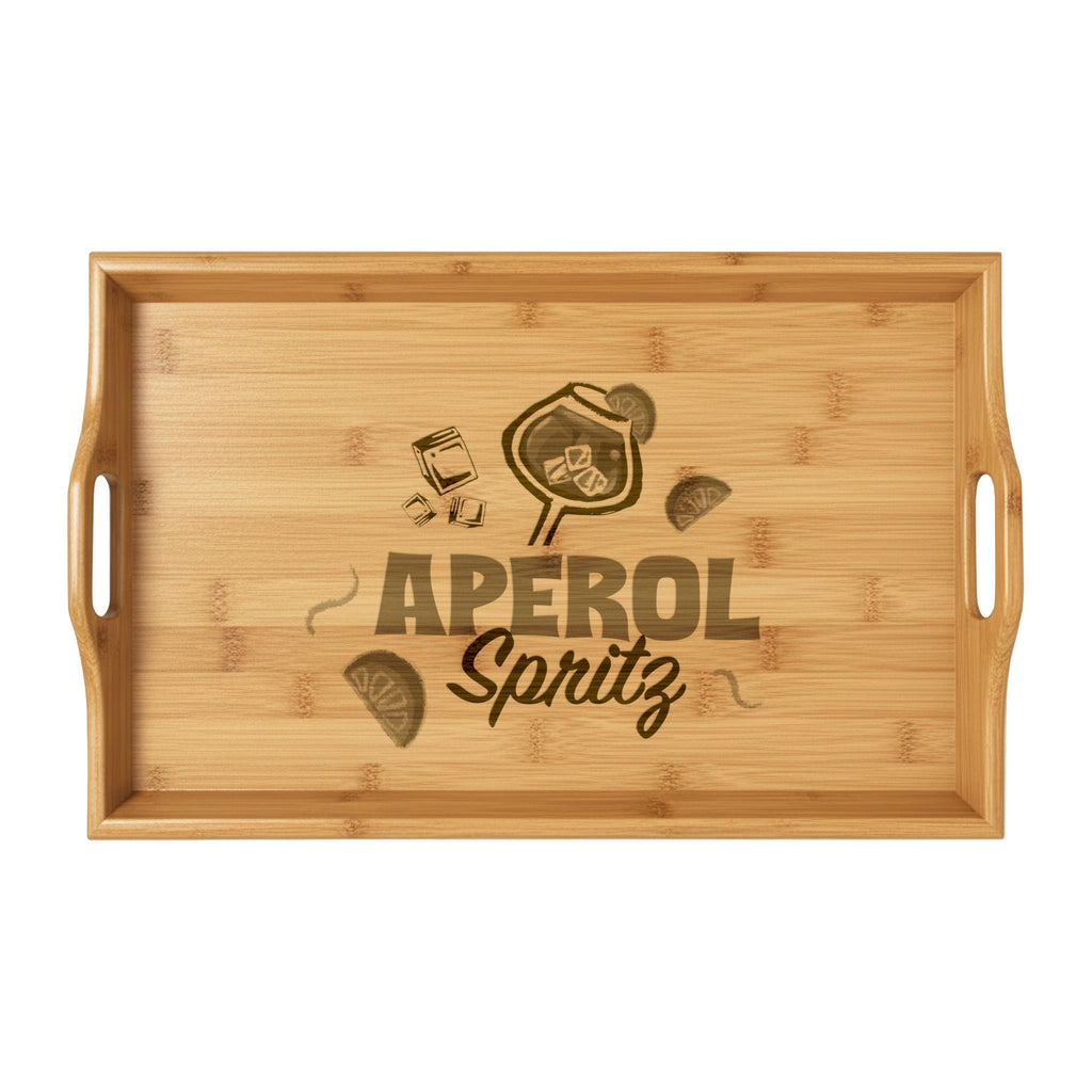 Engraved Bamboo Serving Tray — Aperol Spritz Bar Tray