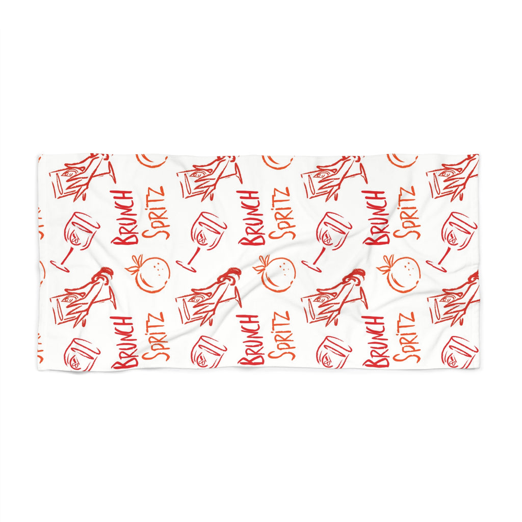 Brunch Spritz Beach Towel – Orange & Red Aperol Inspired Design