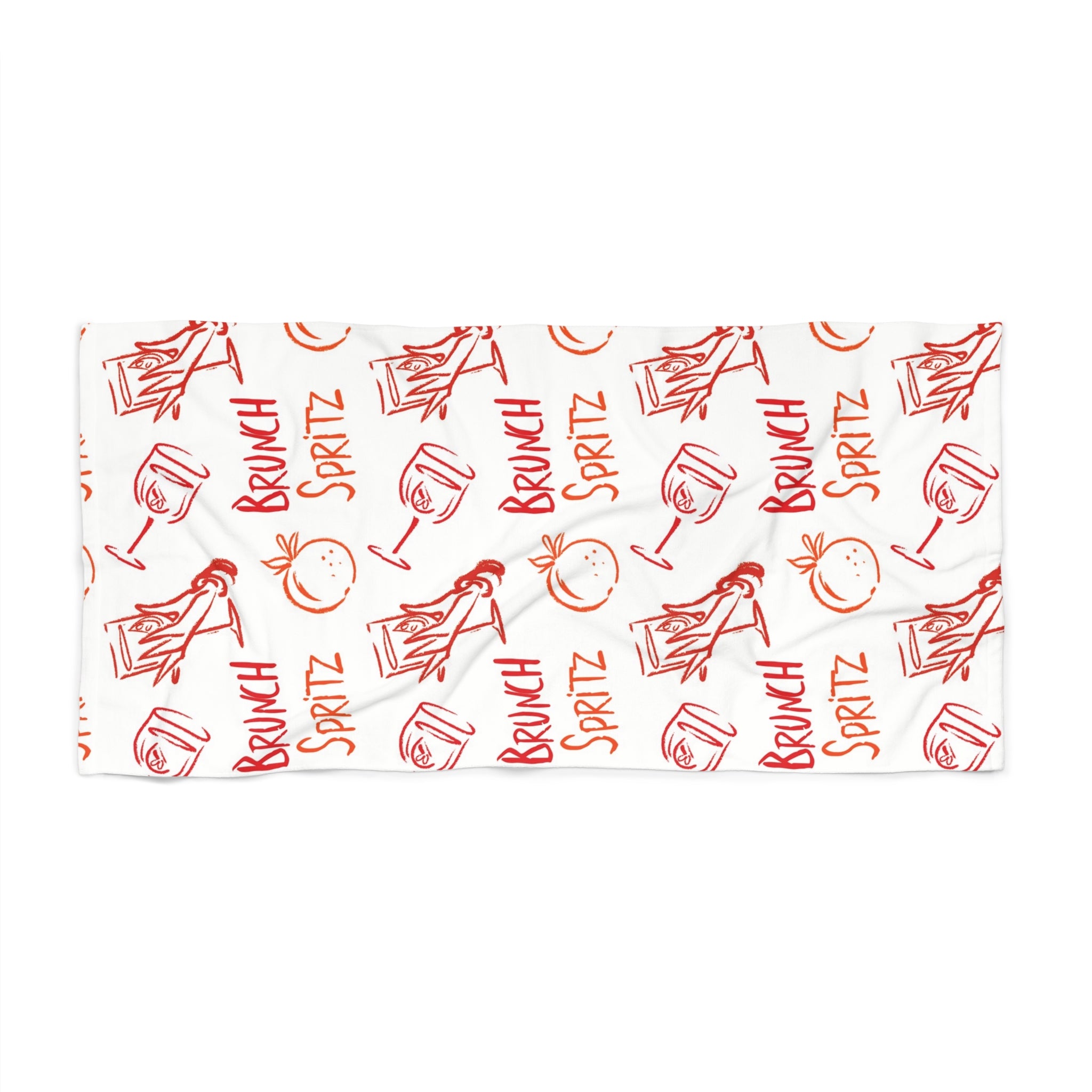 Brunch Spritz Beach Towel – Orange & Red Aperol Inspired Design