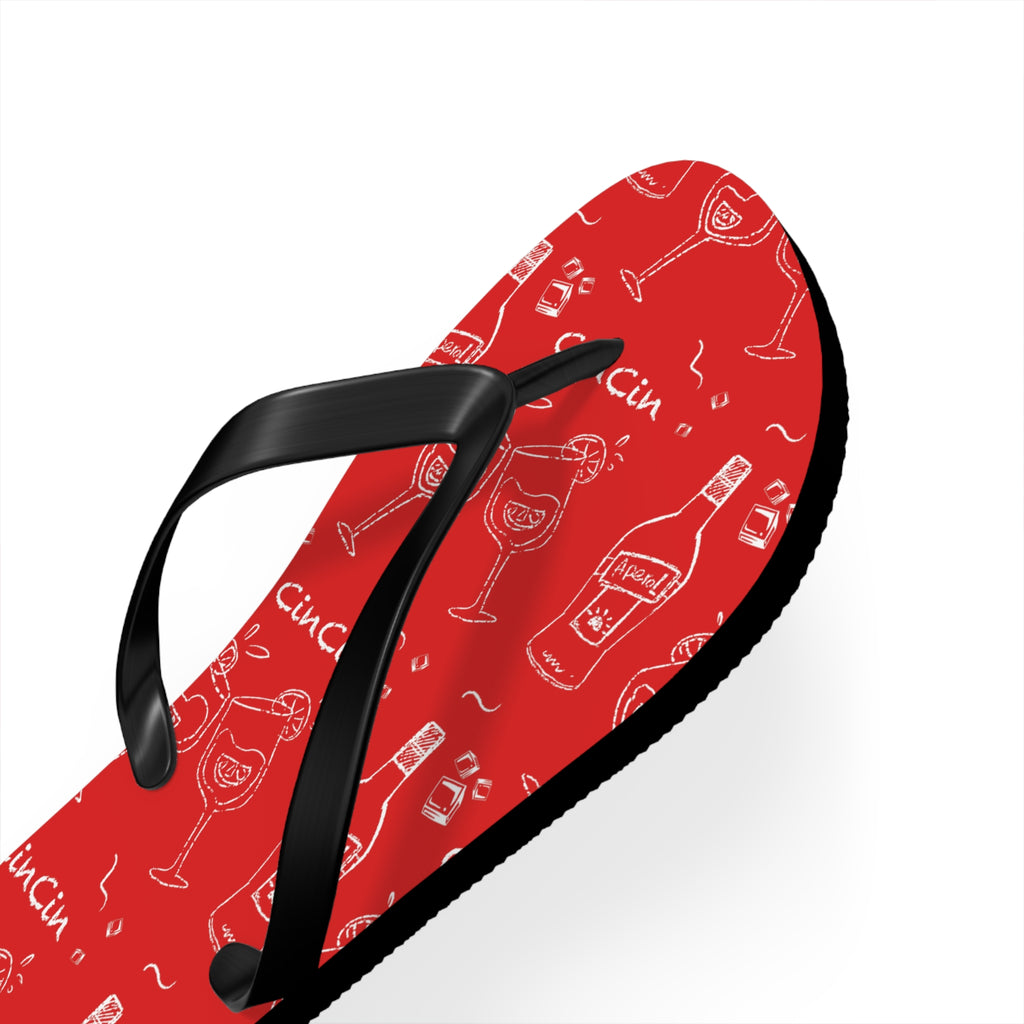 CinCin Red Collection Flip Flops – Red Aperol Inspired Design