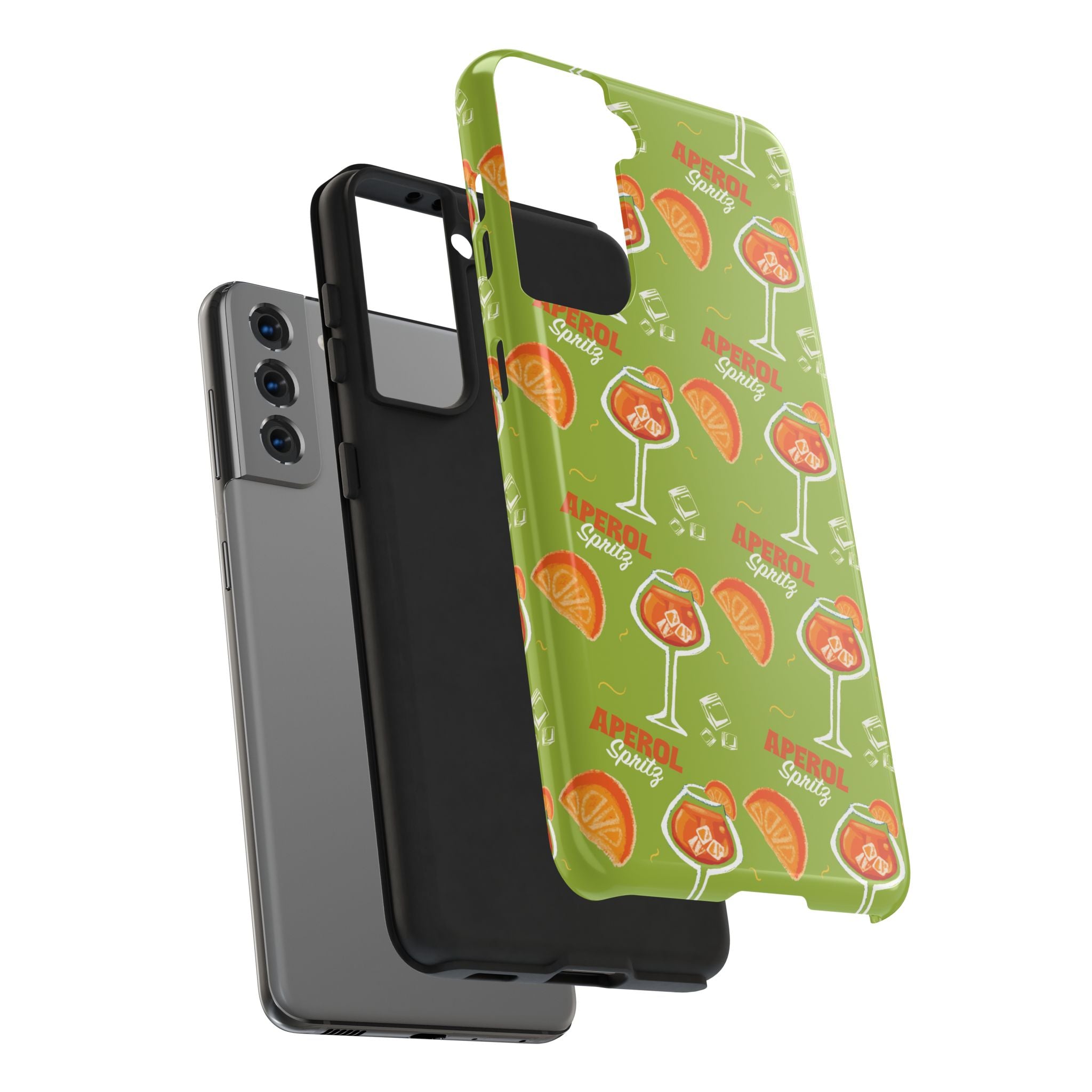 Aperol Spritz Pattern Tough Phone Case — Green Spritz Collection Inspired Design