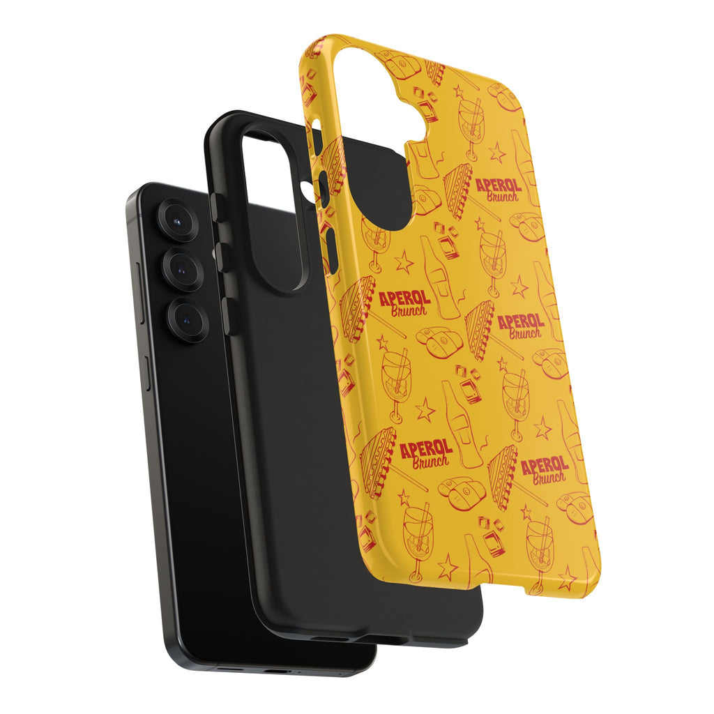 Aperol Brunch Tough Phone Case — Aperol Yellow Patterned Protective Cover