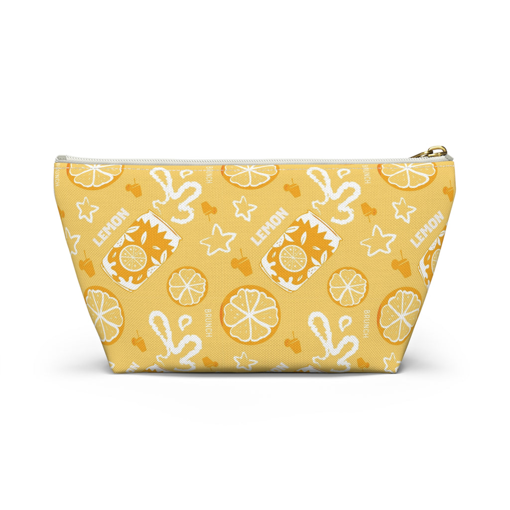 Leme Fruit Brunch Pouch w T-bottom — Yellow Aperol Inspired Design