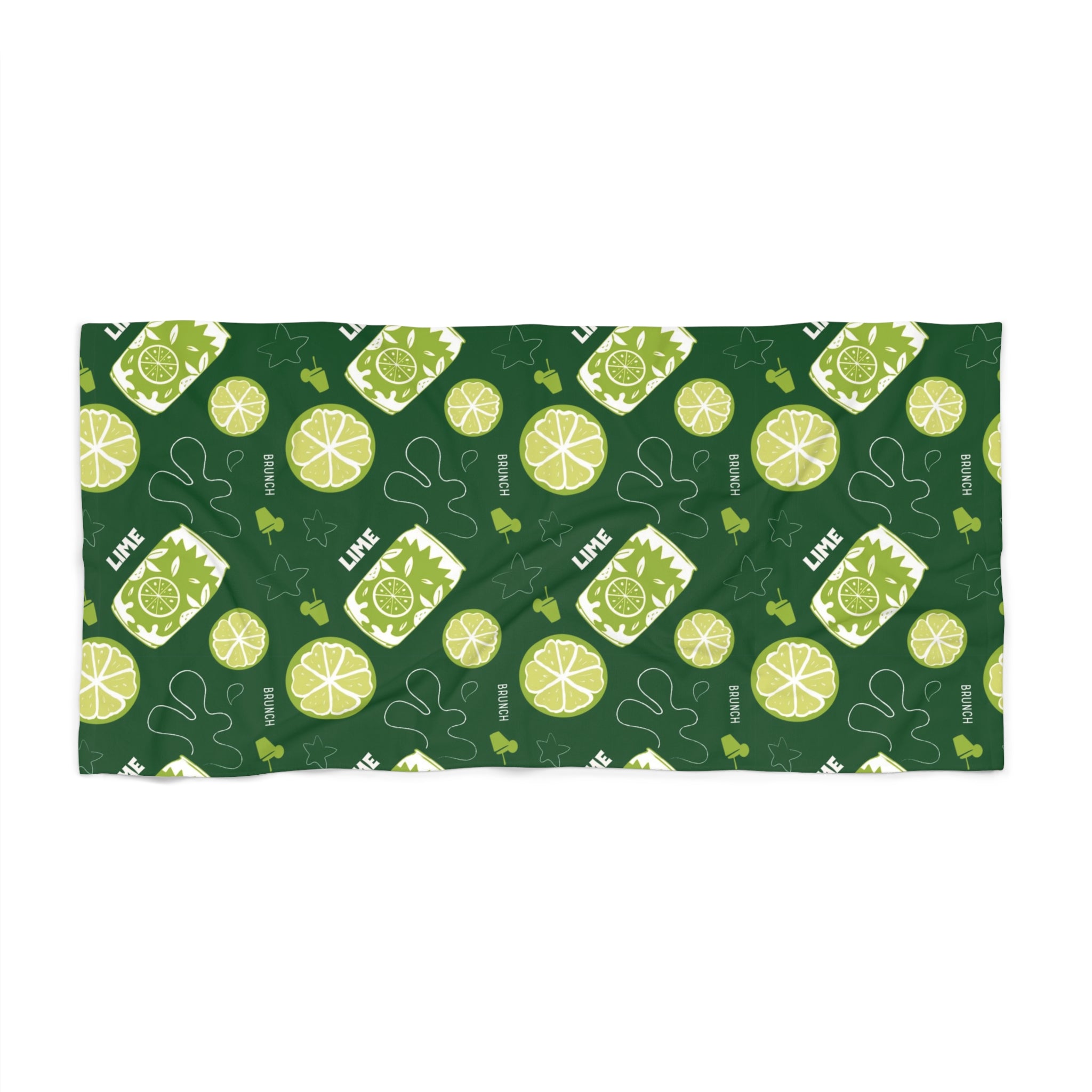 Lime Brunch Beach Towel – Green Aperol Inspired Design