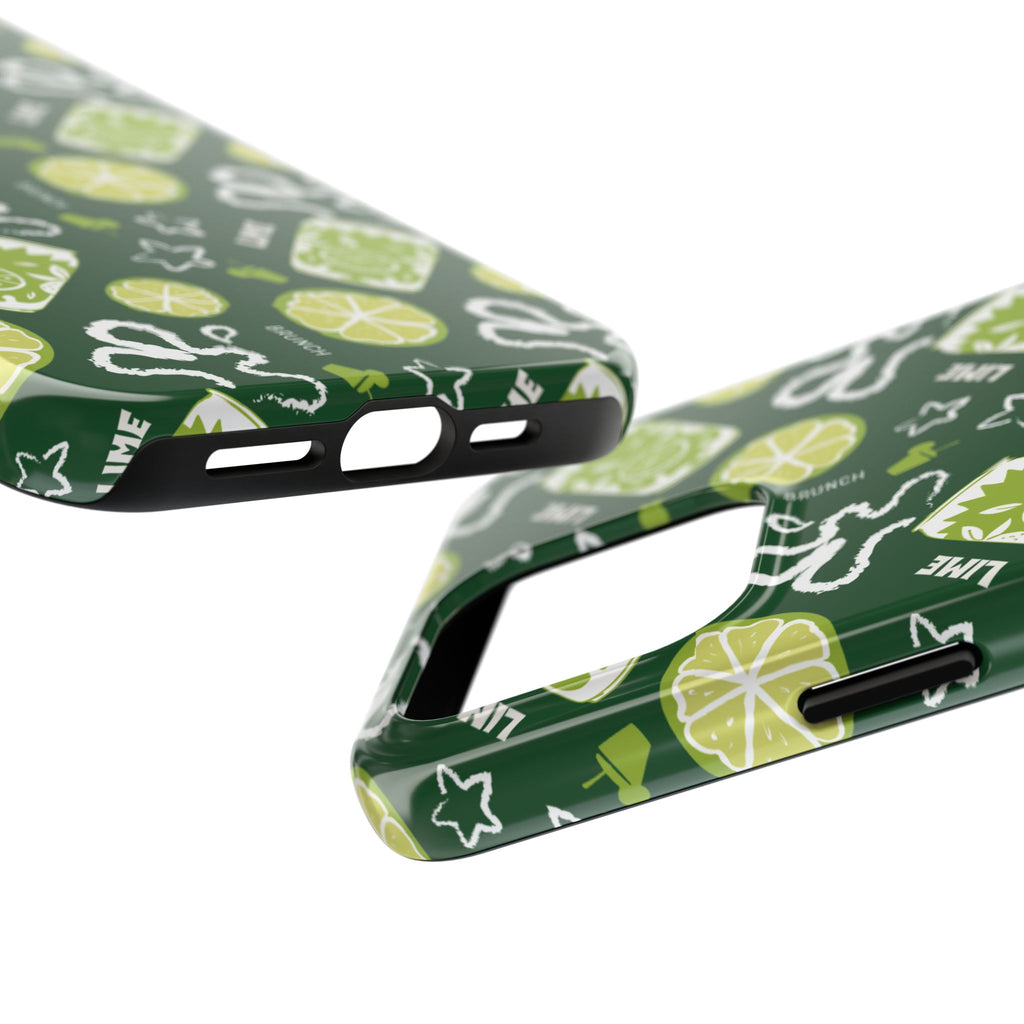 Lime Brunch Fruit Collection Tough Phone Case — Green Aperol Inspired Design