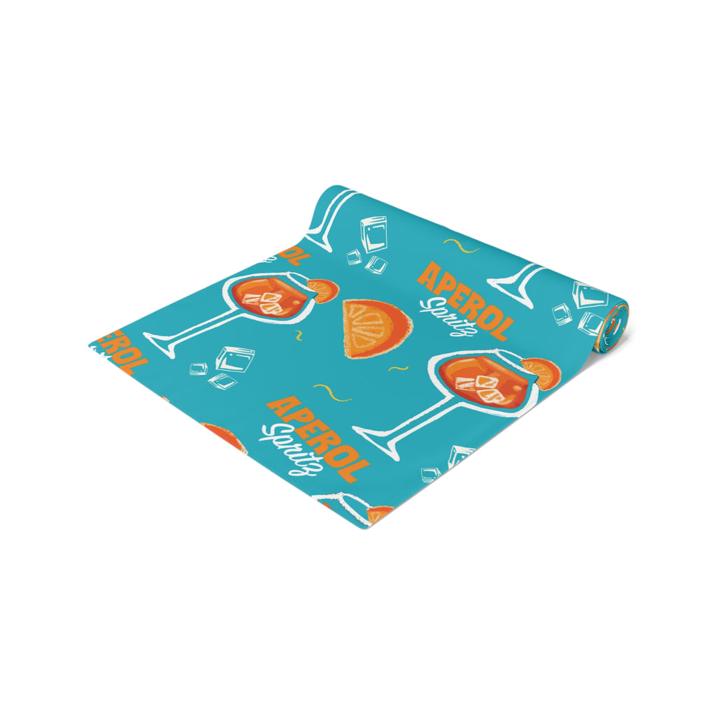 Aperol Spritz Table Runner – Turquoise Cocktail Party Decor