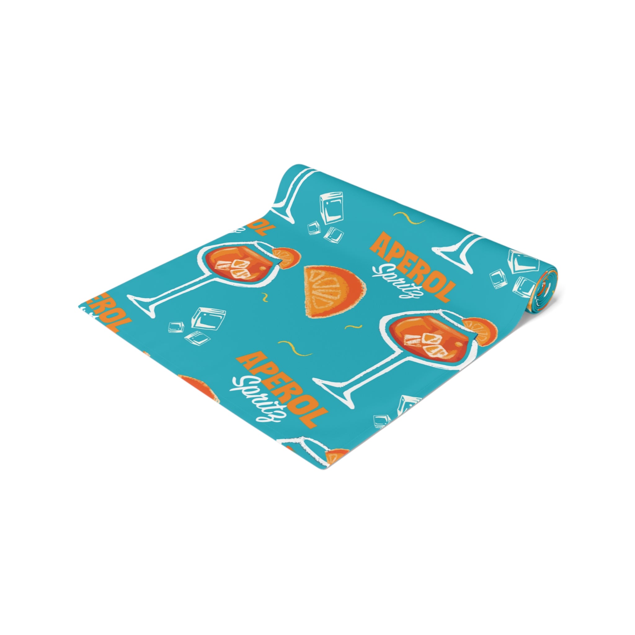 Aperol Spritz Table Runner – Turquoise Cocktail Party Decor