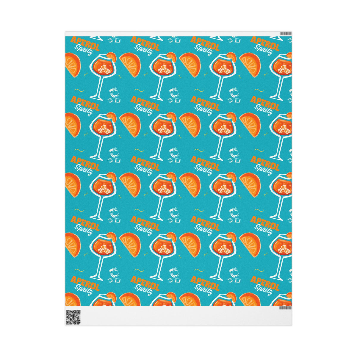 Aperol Spritz Peel Wrapping Paper Roll — Turquoise Spritz Collection Inspired Design