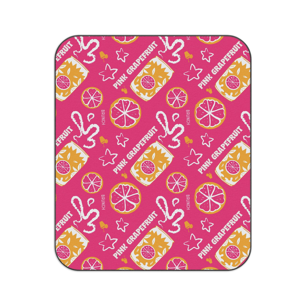 Pink Grapefruit Fruit Pattern Picnic Blanket — Pink Aperol Inspired Design