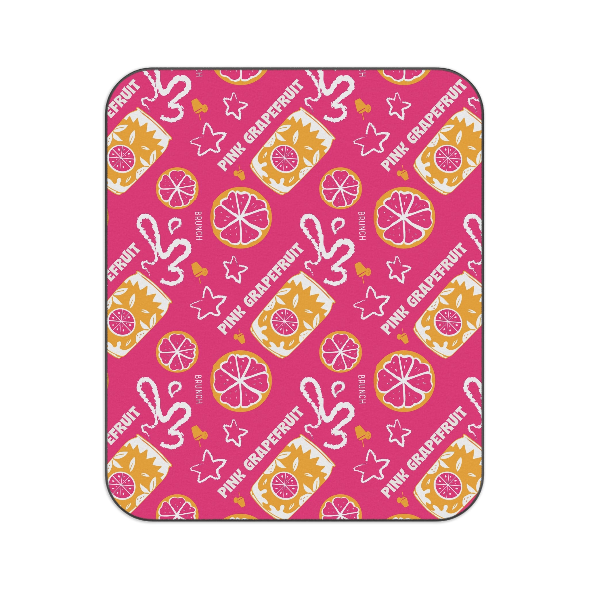 Pink Grapefruit Fruit Pattern Picnic Blanket — Pink Aperol Inspired Design