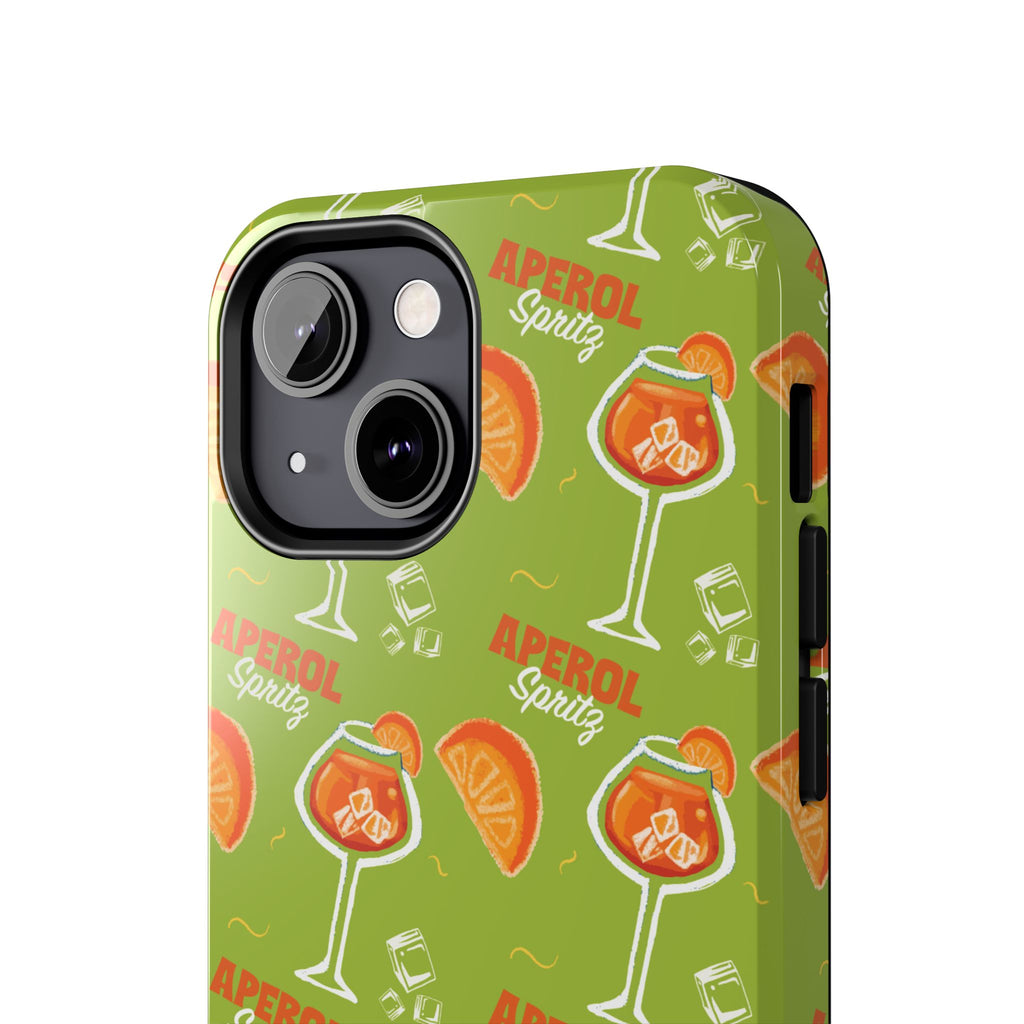 Aperol Spritz Pattern Tough Phone Case — Green Spritz Collection Inspired Design