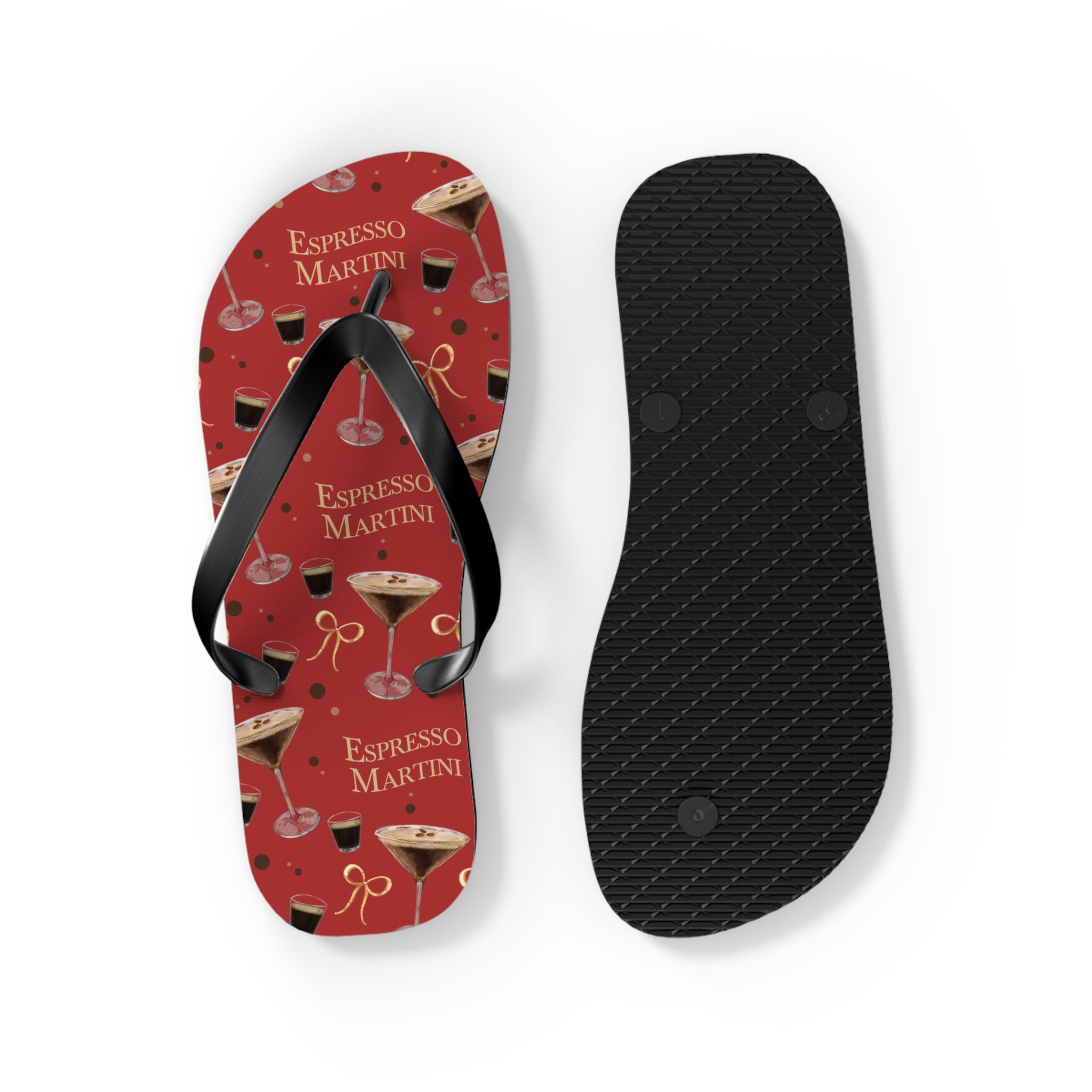 Espresso Martini Flip Flops — Red Espresso Collection Inspired Design