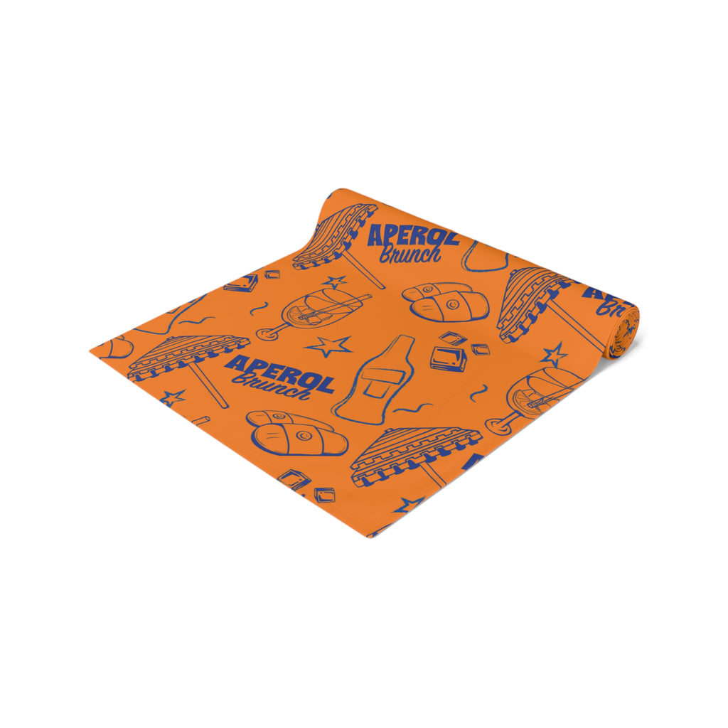 Aperol Brunch Table Runner — Orange Citrus Summer Decor