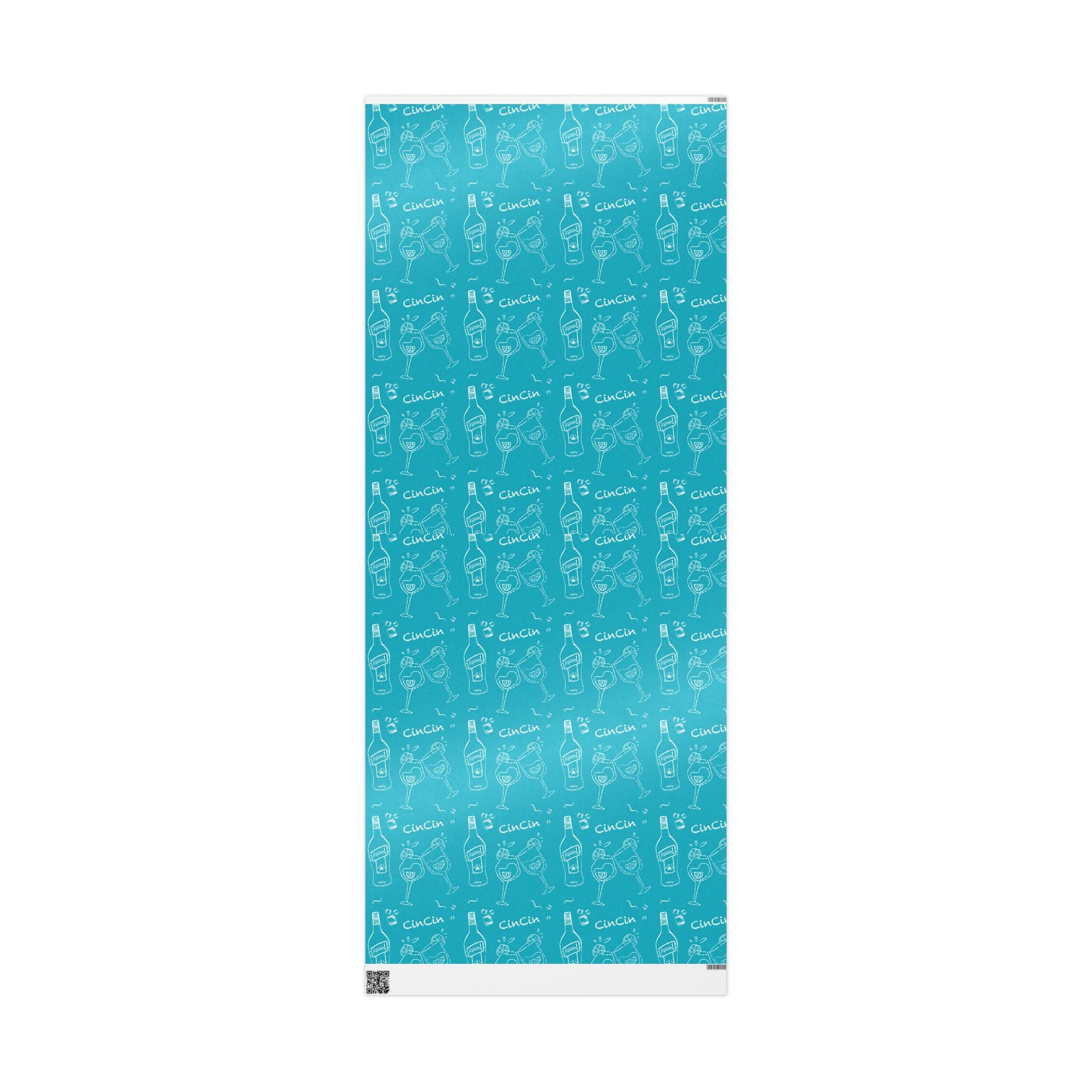 Cin Cin Peel Wrapping Paper Roll — Turquoise Cin Cin Brunch Collection Inspired Design